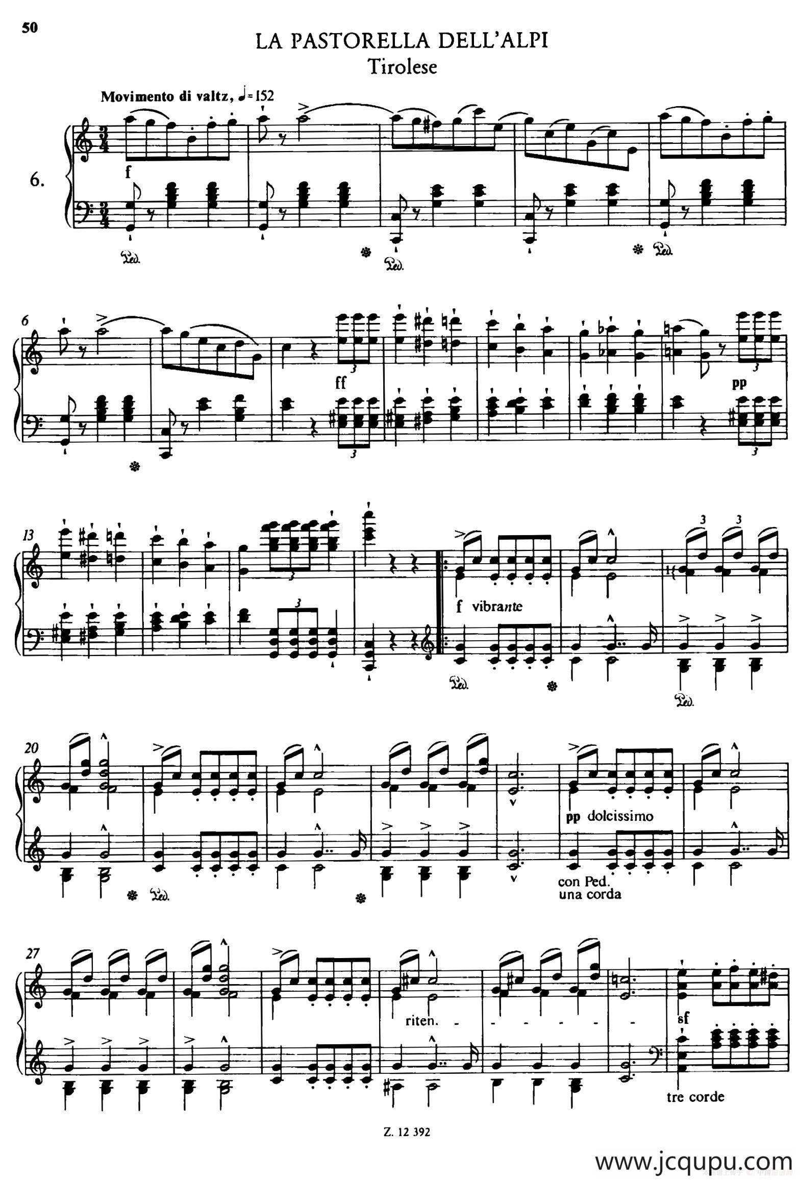 Soirées Musicales S.424（《音乐晚会（全12首）》第6首）简谱