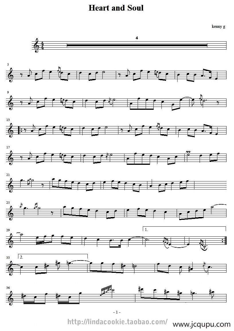 Heart And Soul（高音萨克斯谱）简谱