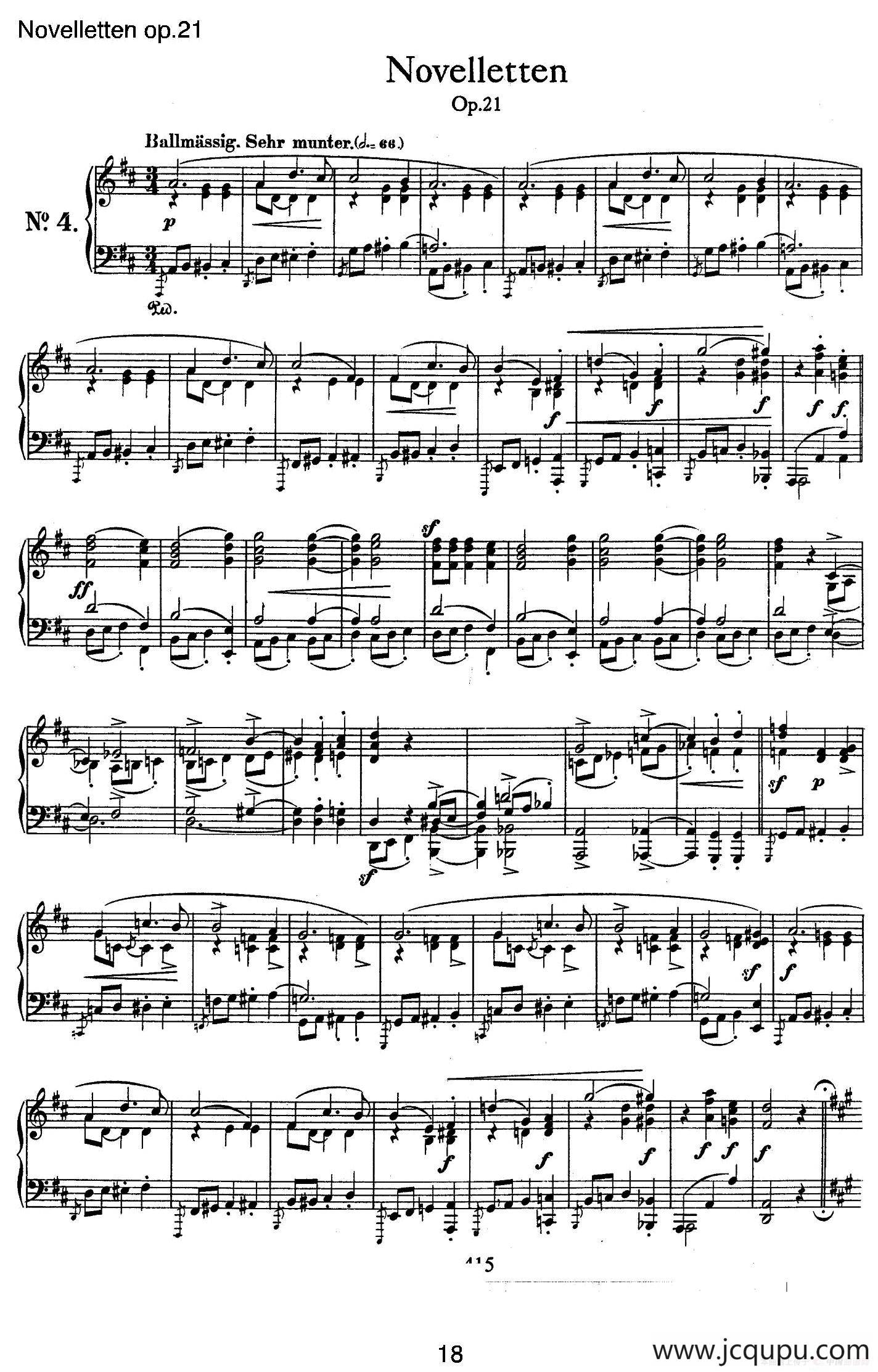 Novelletten Op.21（4）简谱