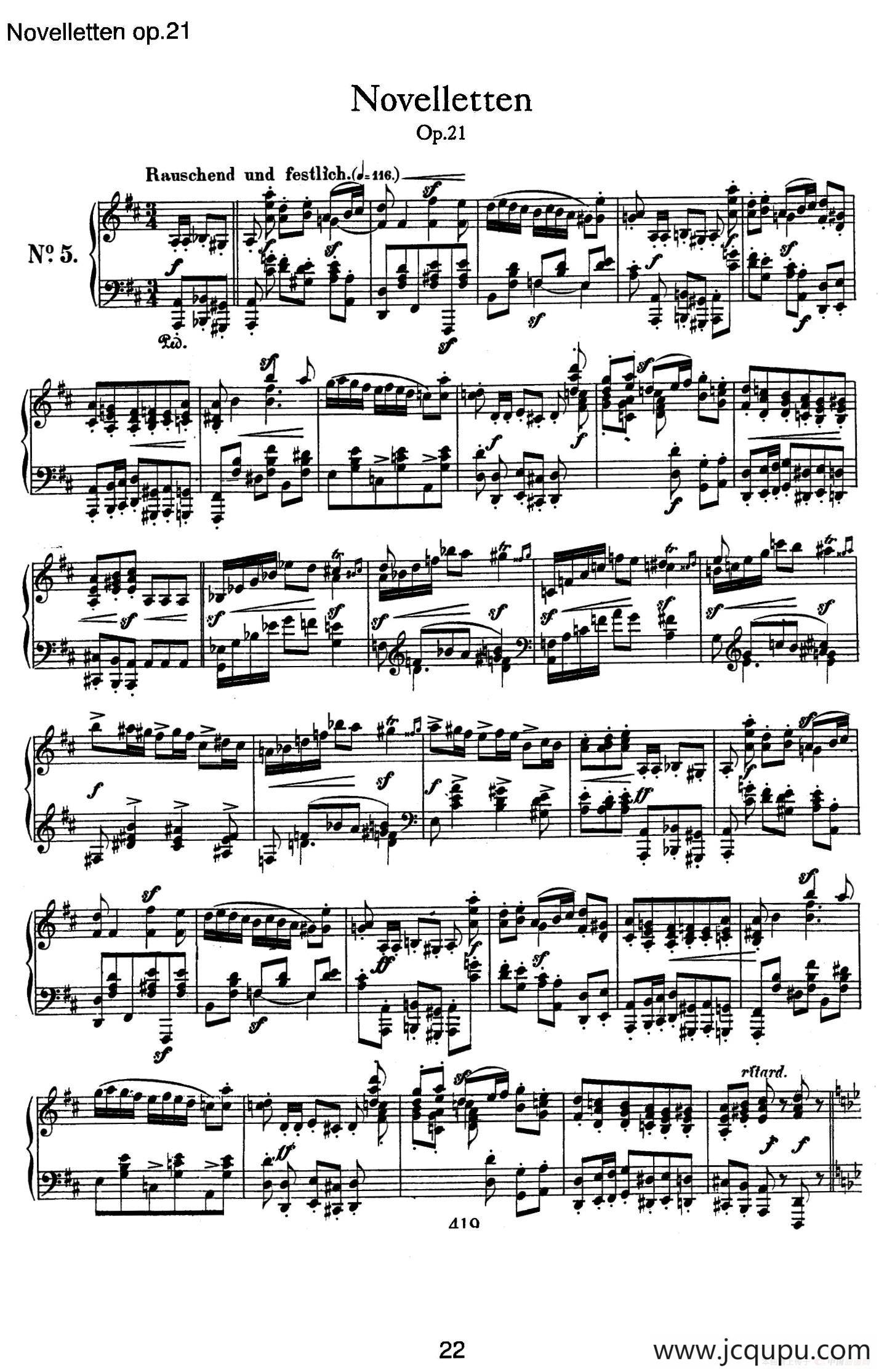 Novelletten Op.21（5）简谱