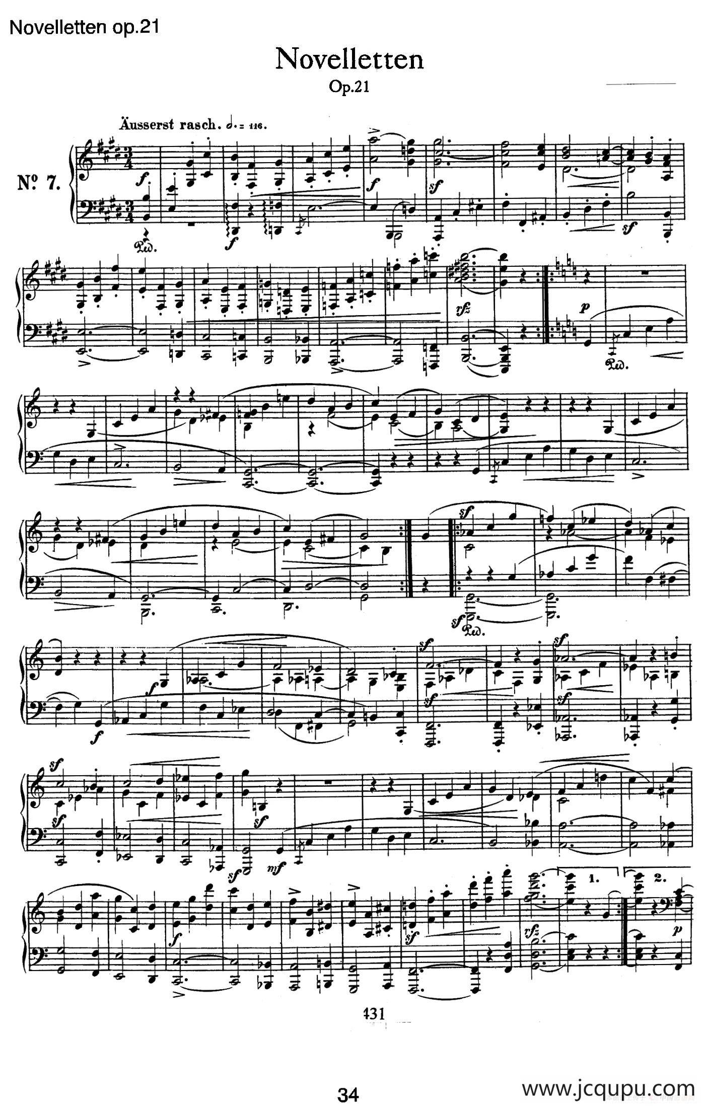 Novelletten Op.21（7）简谱
