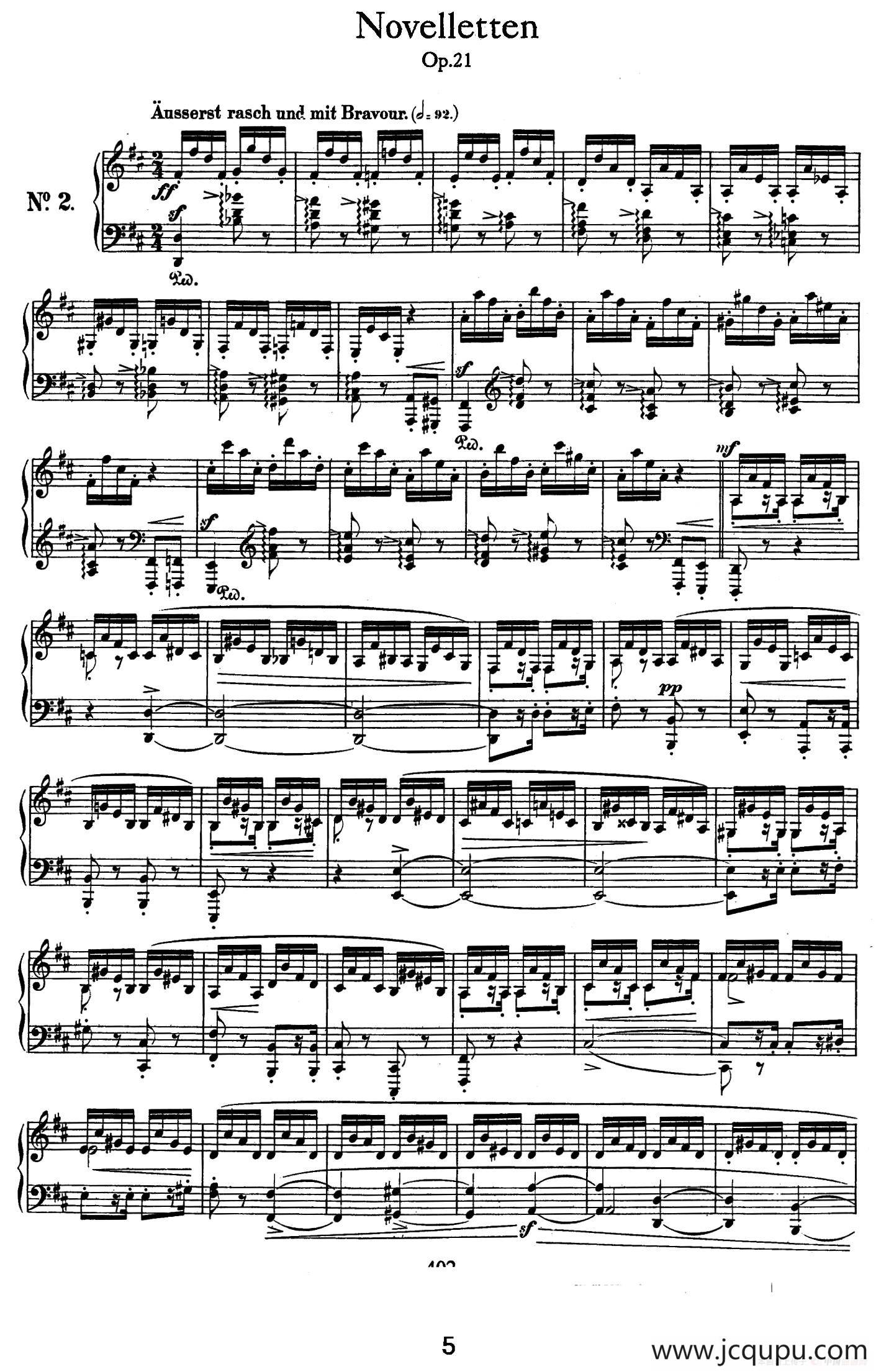 Novelletten Op.21（2）简谱