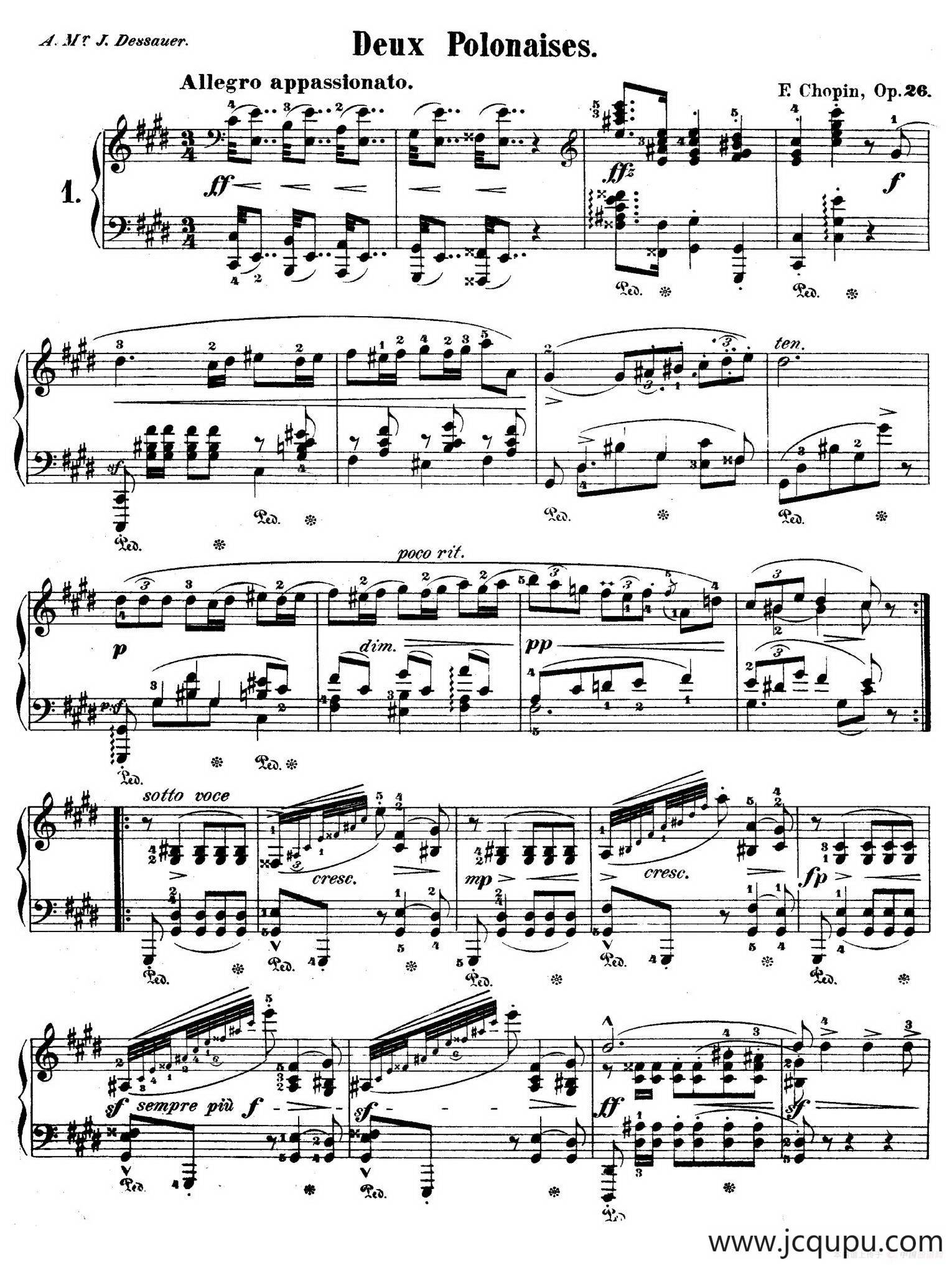 Deux Polonaises Op.26（2首波兰舞曲）简谱