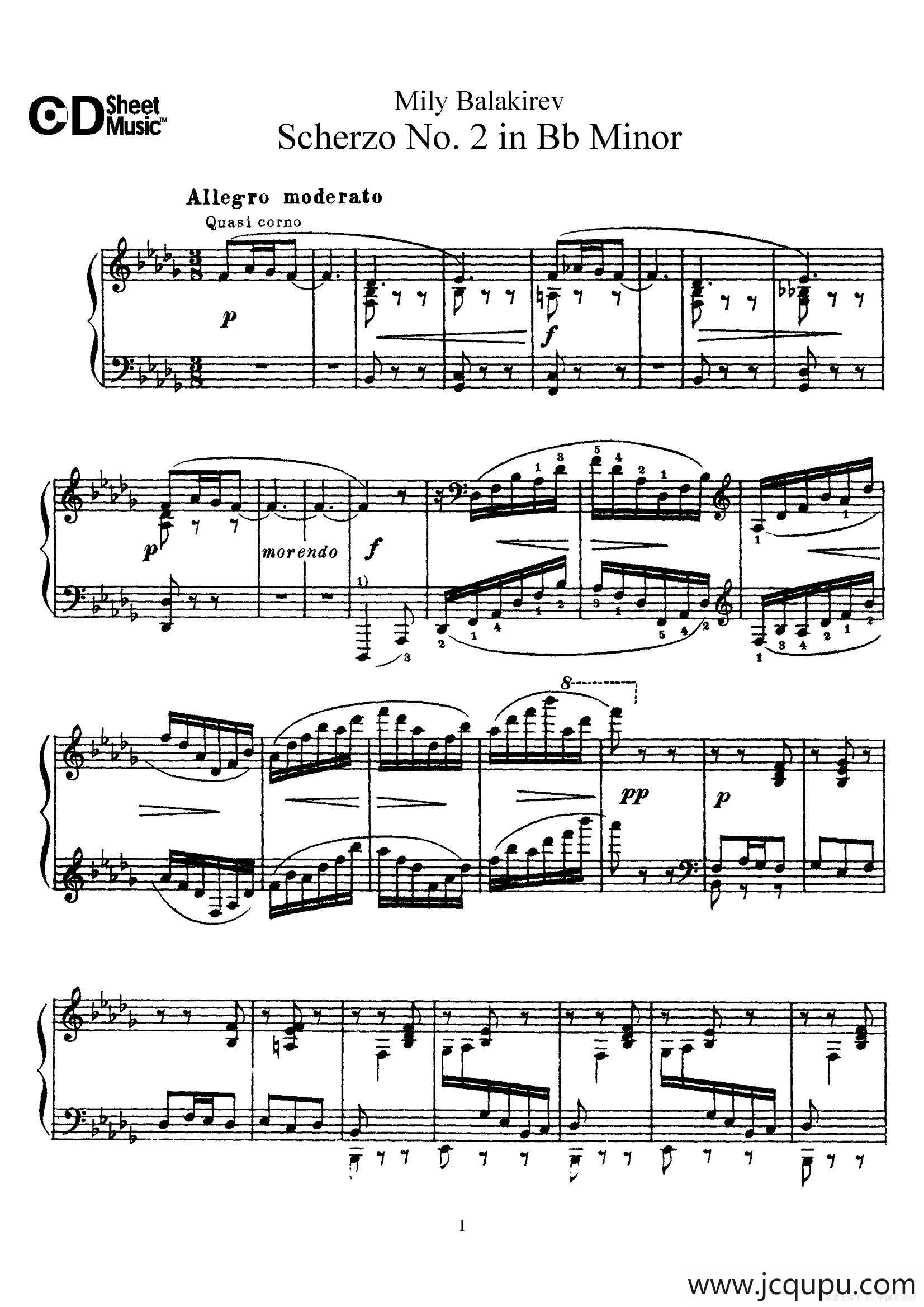 Scherzo No.2 in B-flat Minor（降b小调第二谐谑曲）简谱