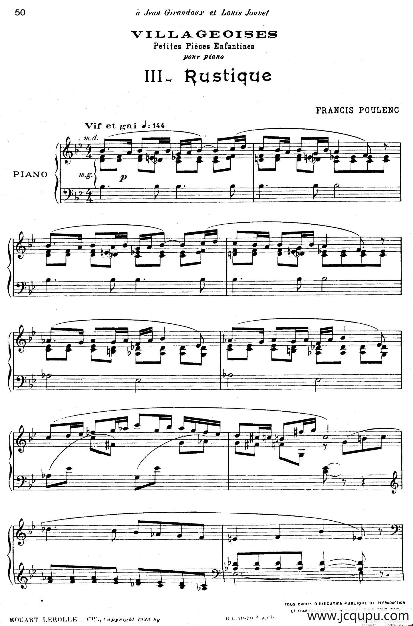 Villageoises（乡村场景）（Ⅲ）简谱