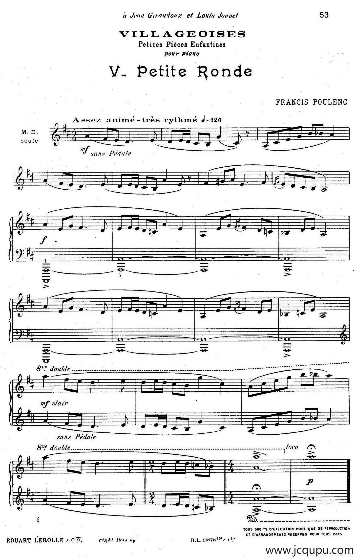 Villageoises（乡村场景）（Ⅴ）简谱