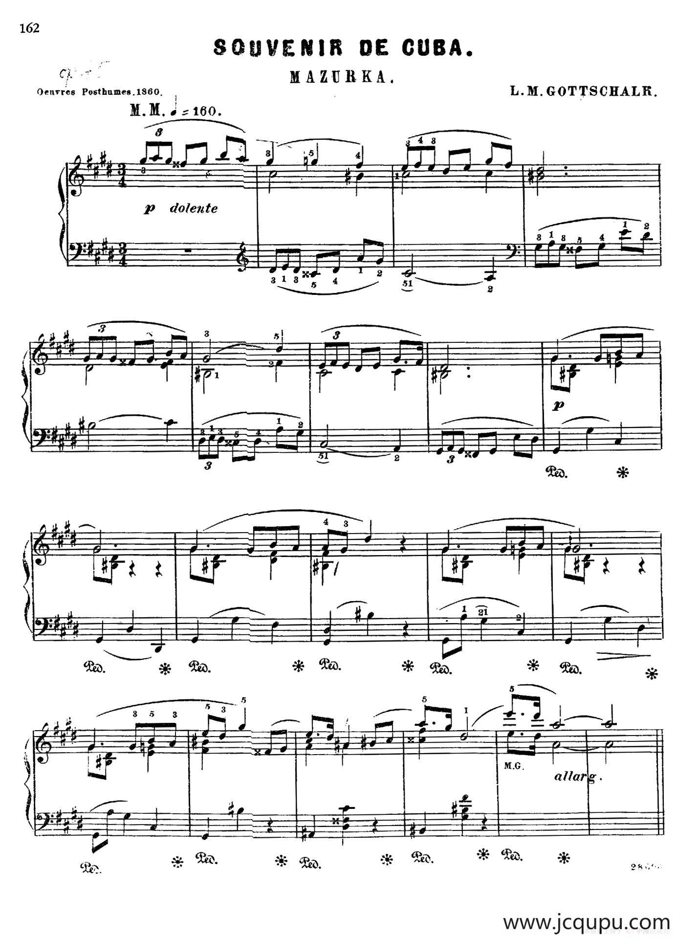 Souvenir de Cuba Op.75（古巴的回忆）简谱