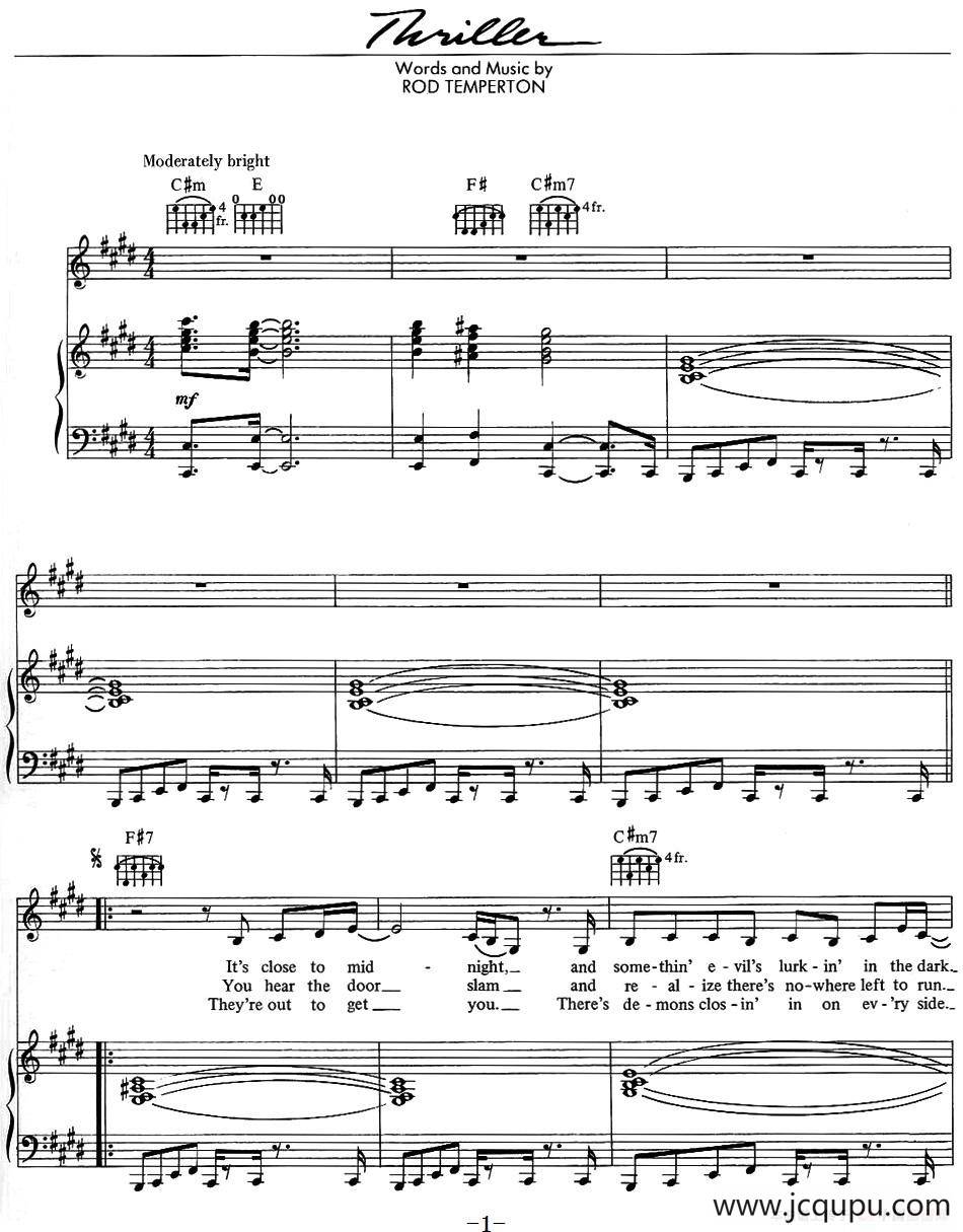 Thriller简谱