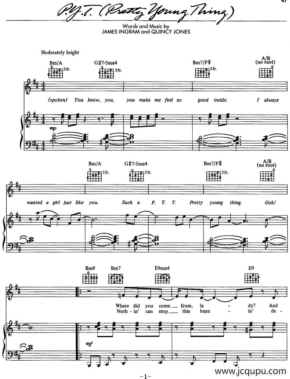 P.Y.T. （Pretty Young Thing）简谱