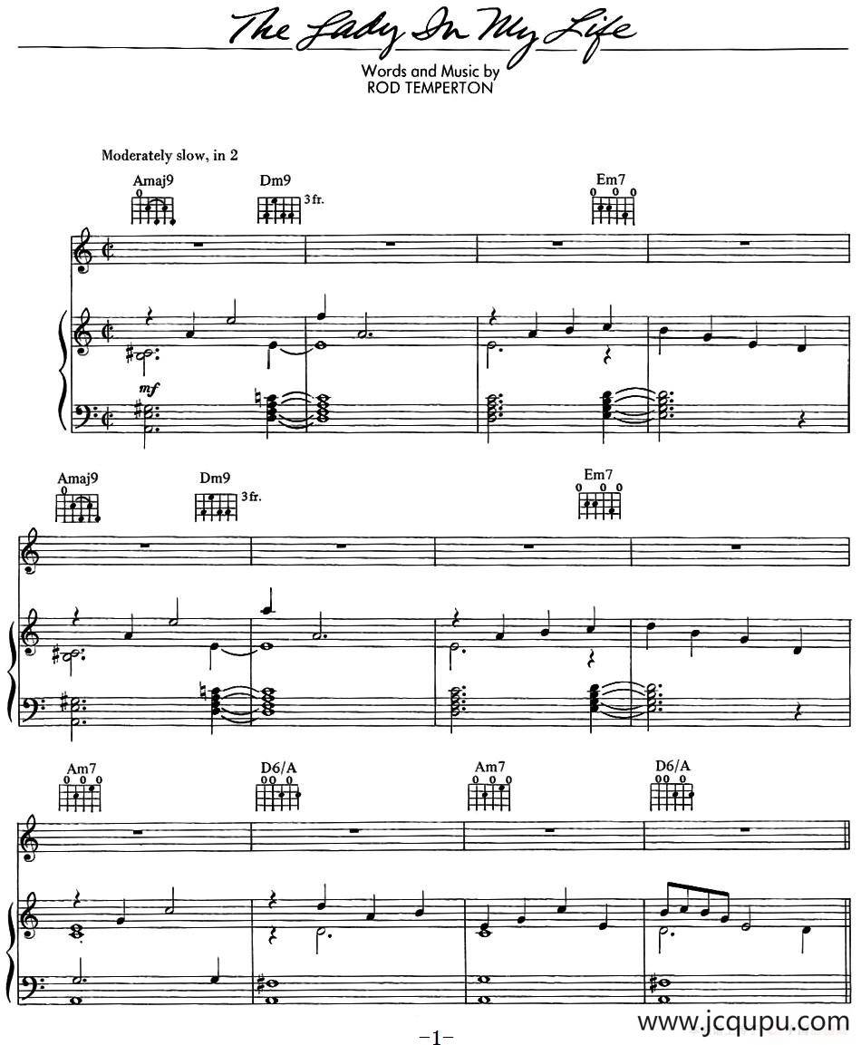 The Lady in My Life简谱