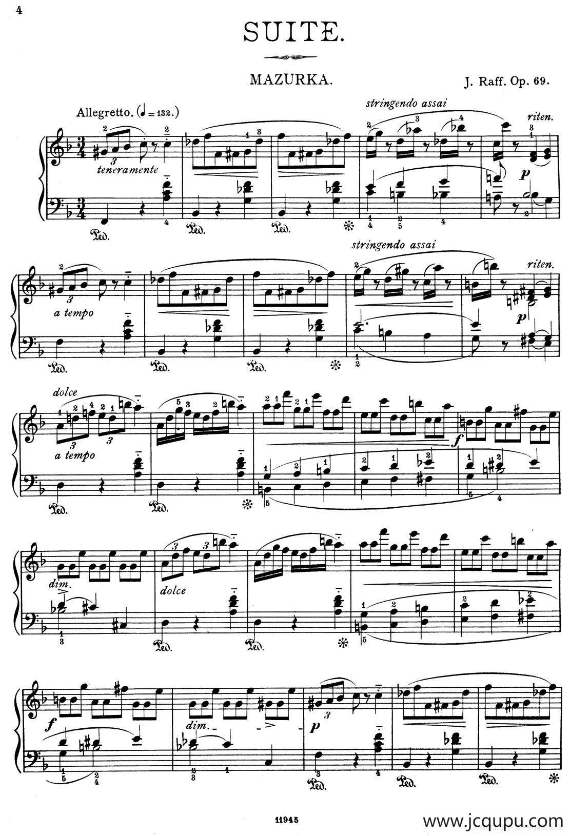 a小调第一组曲 Op.69（2、MAZURKA）简谱