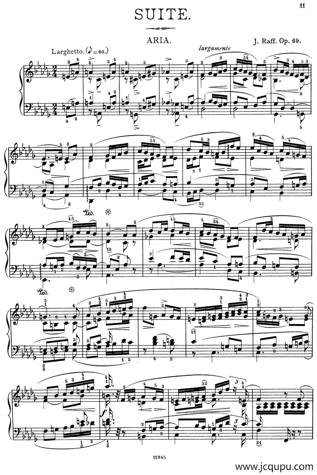 a小调第一组曲 Op.69（4、ARIA）简谱