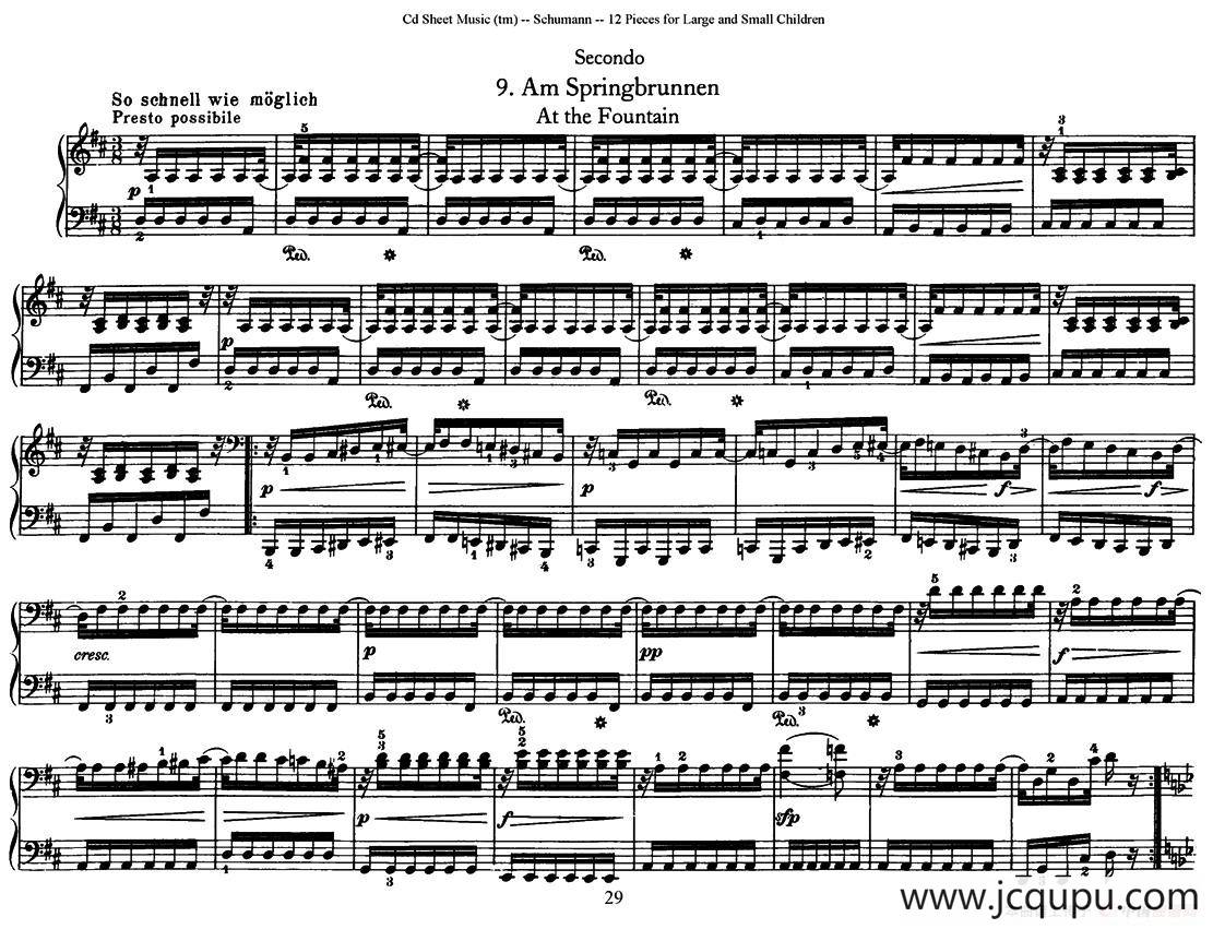 12首为孩子们而作的四手联弹曲 Op.85（四手联弹）（9）简谱