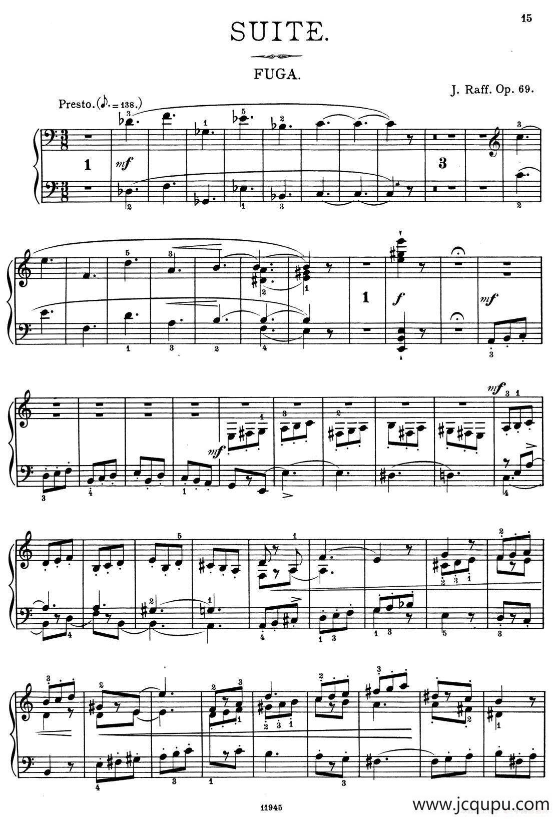 a小调第一组曲 Op.69（5、FUGA）简谱