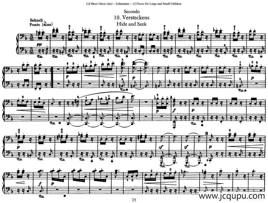 12首为孩子们而作的四手联弹曲 Op.85（四手联弹）（10）简谱