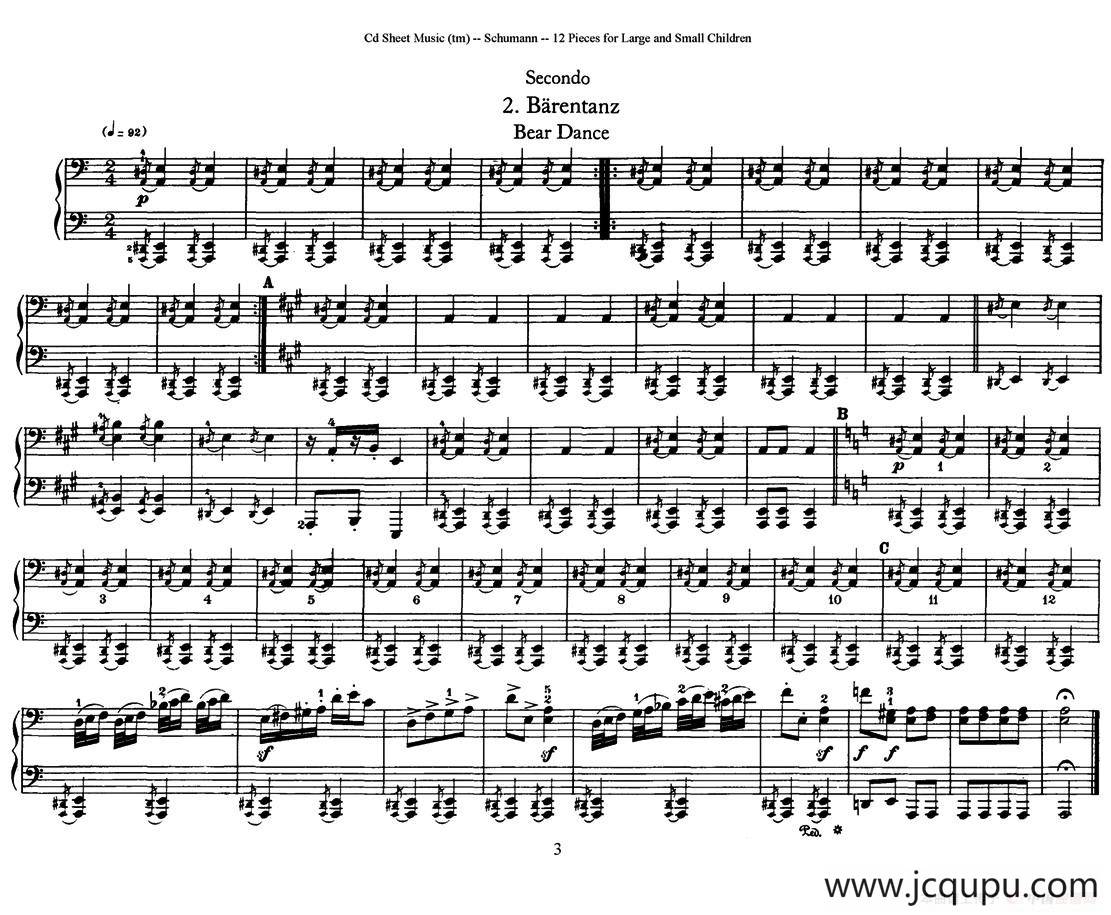 12首为孩子们而作的四手联弹曲 Op.85（四手联弹）（2）简谱