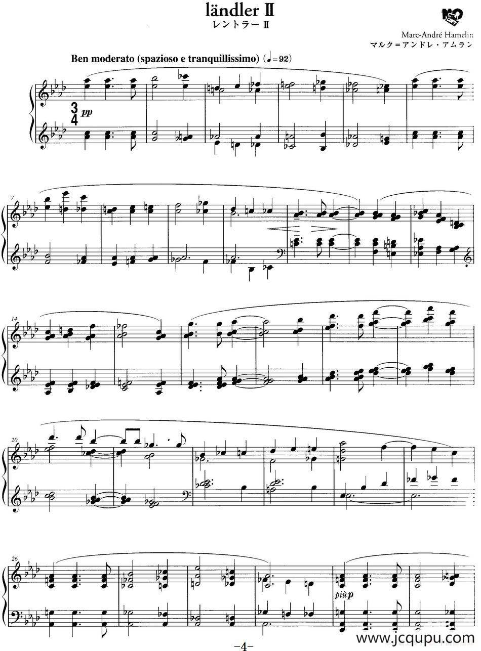 最真挚的感情（landler Ⅱ）简谱