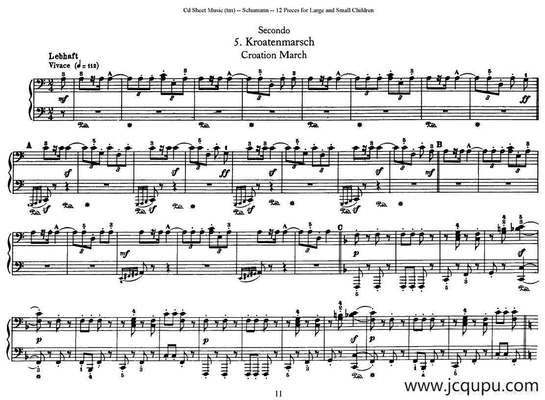 12首为孩子们而作的四手联弹曲 Op.85（四手联弹）（5）简谱