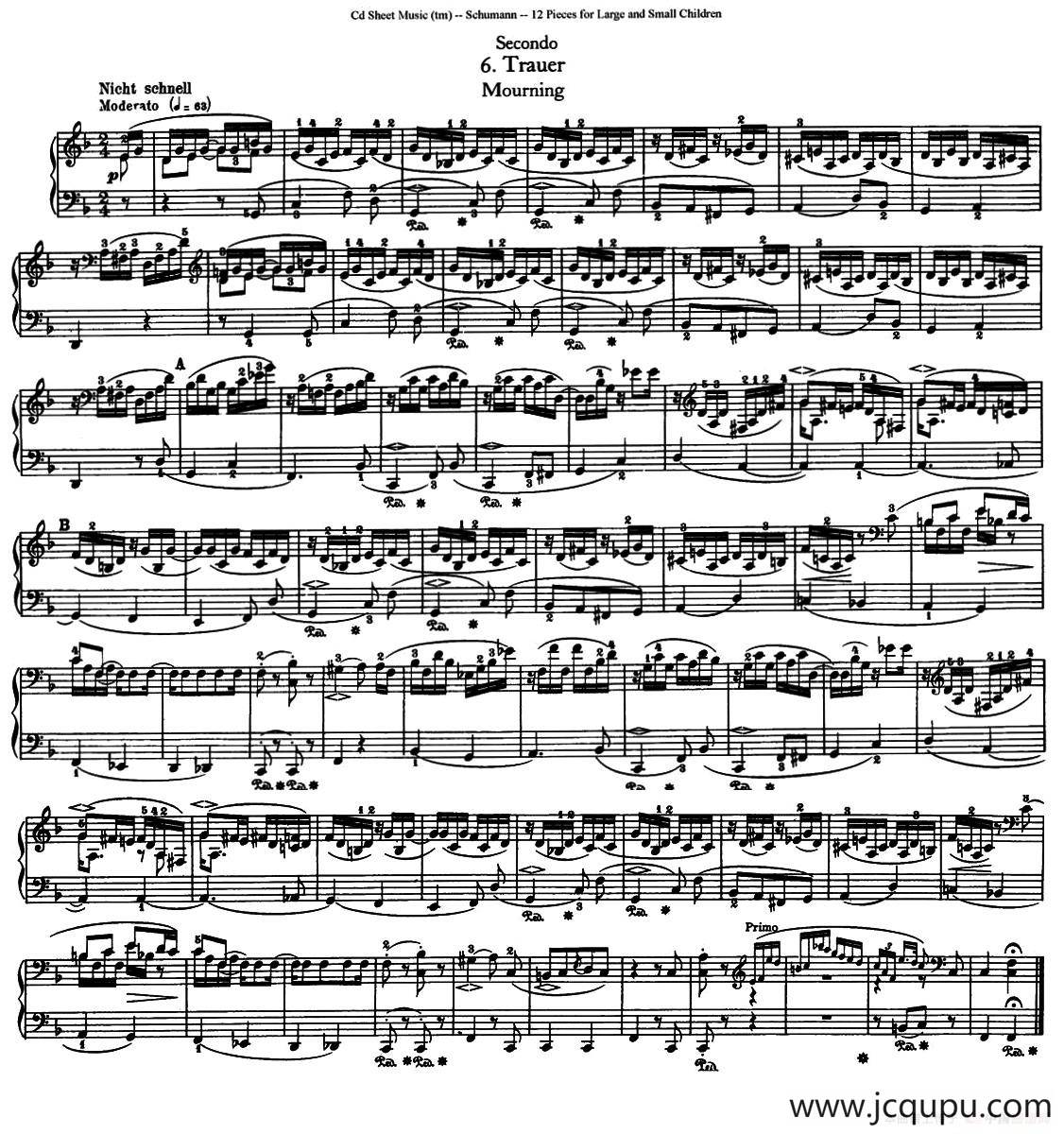 12首为孩子们而作的四手联弹曲 Op.85（四手联弹）（6）简谱