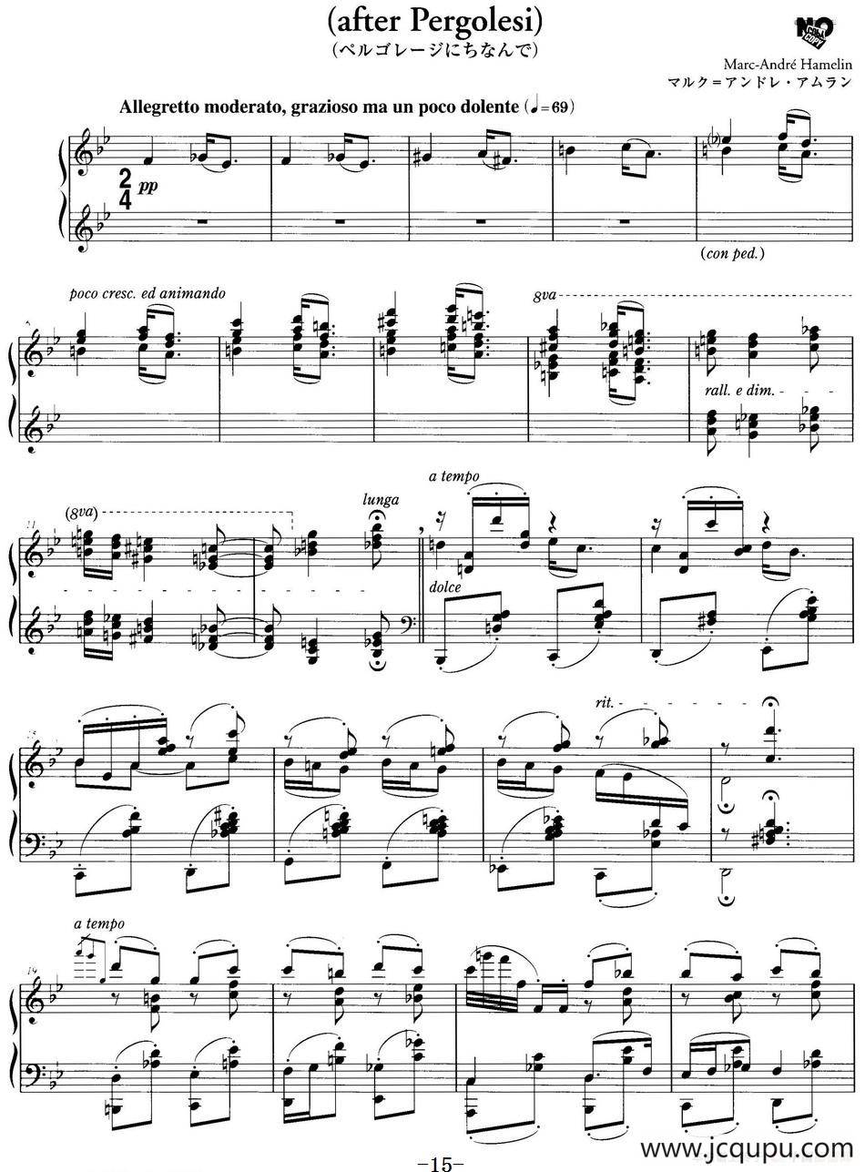 最真挚的感情（after Pergolesi）简谱