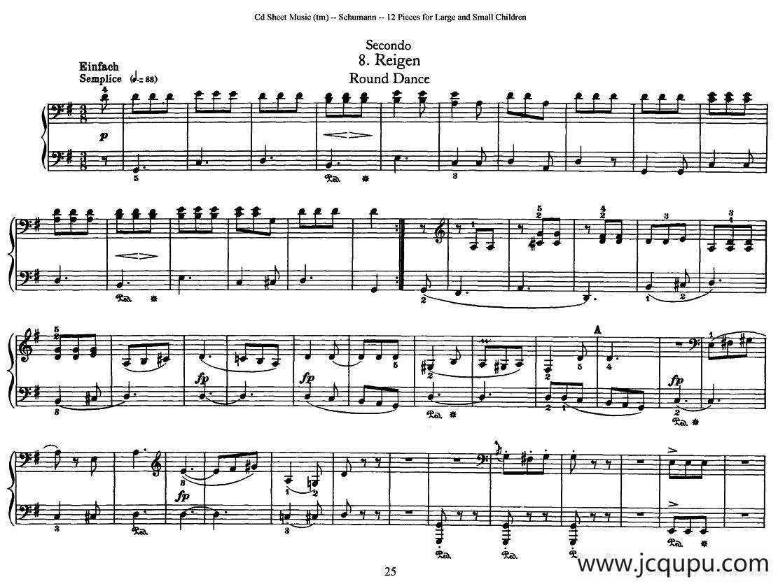 12首为孩子们而作的四手联弹曲 Op.85（四手联弹）（8）简谱