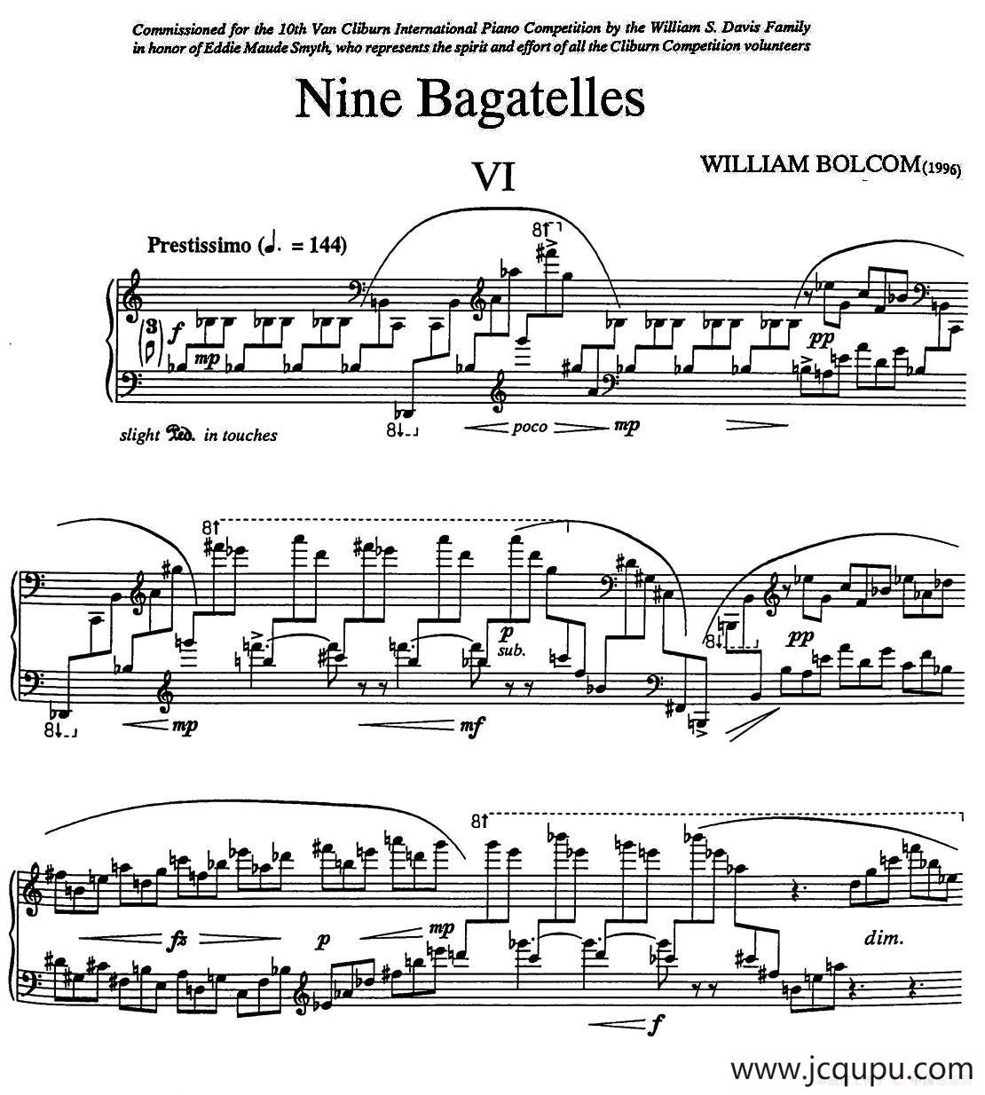Nine Bagatelles （9首小品）（Ⅵ）简谱