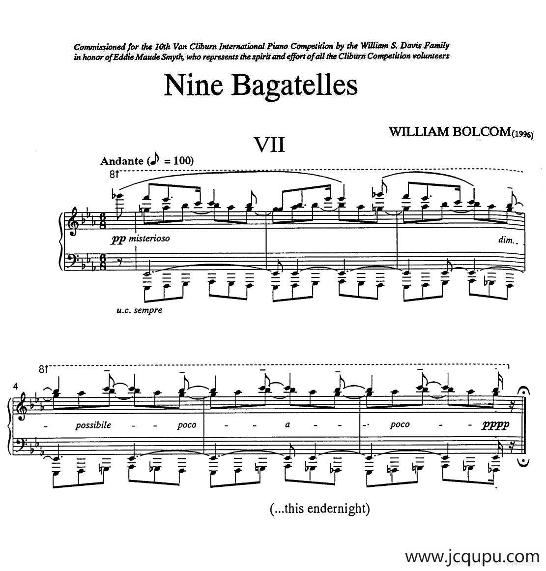 Nine Bagatelles （9首小品）（Ⅶ）简谱