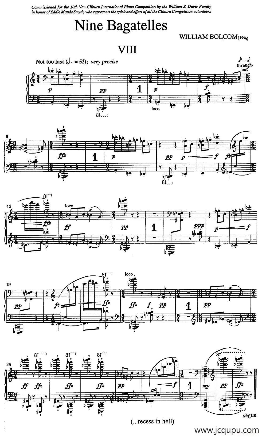 Nine Bagatelles （9首小品）（Ⅷ）简谱