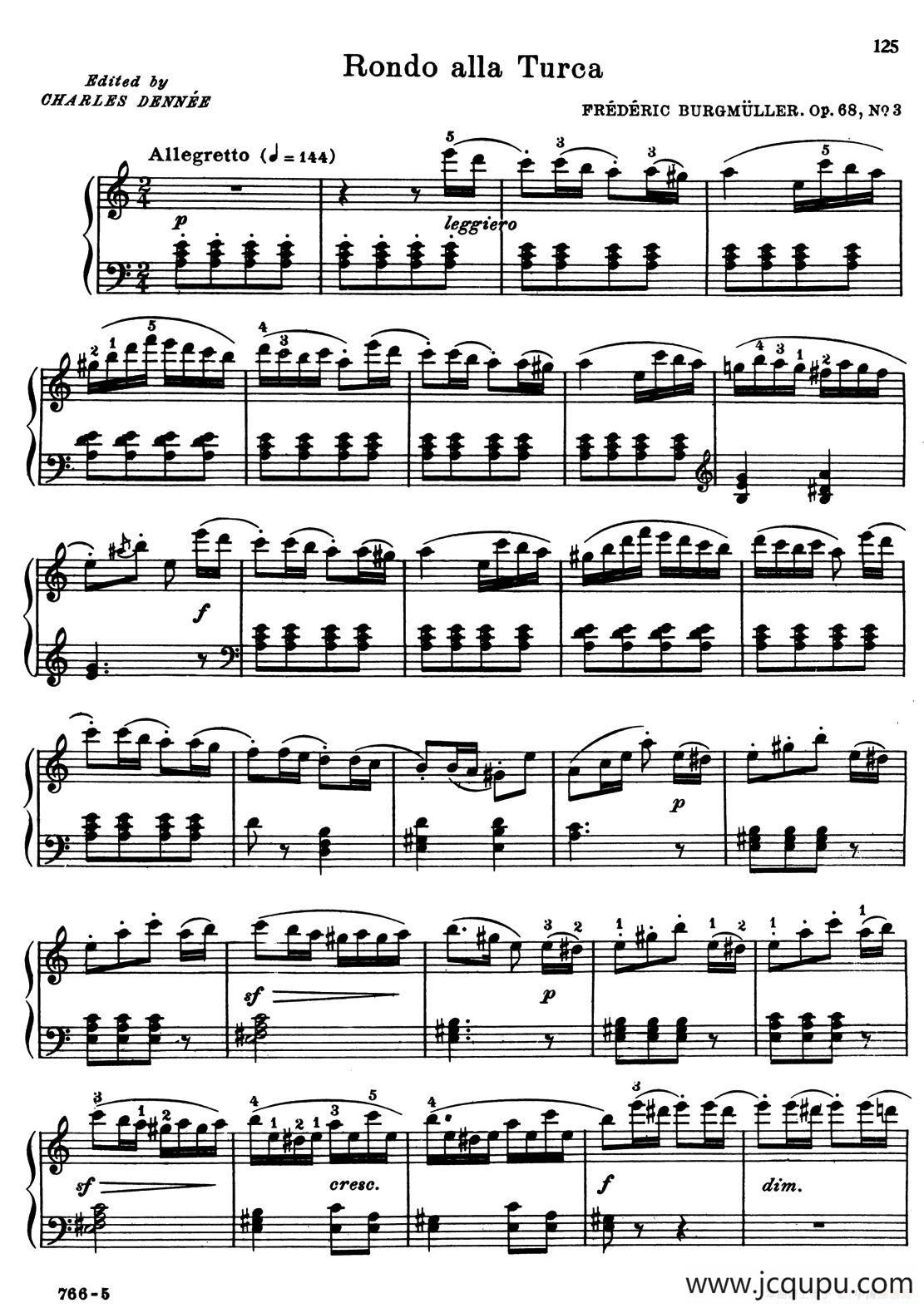 Rondo Alla Turca Op.68 No.3简谱