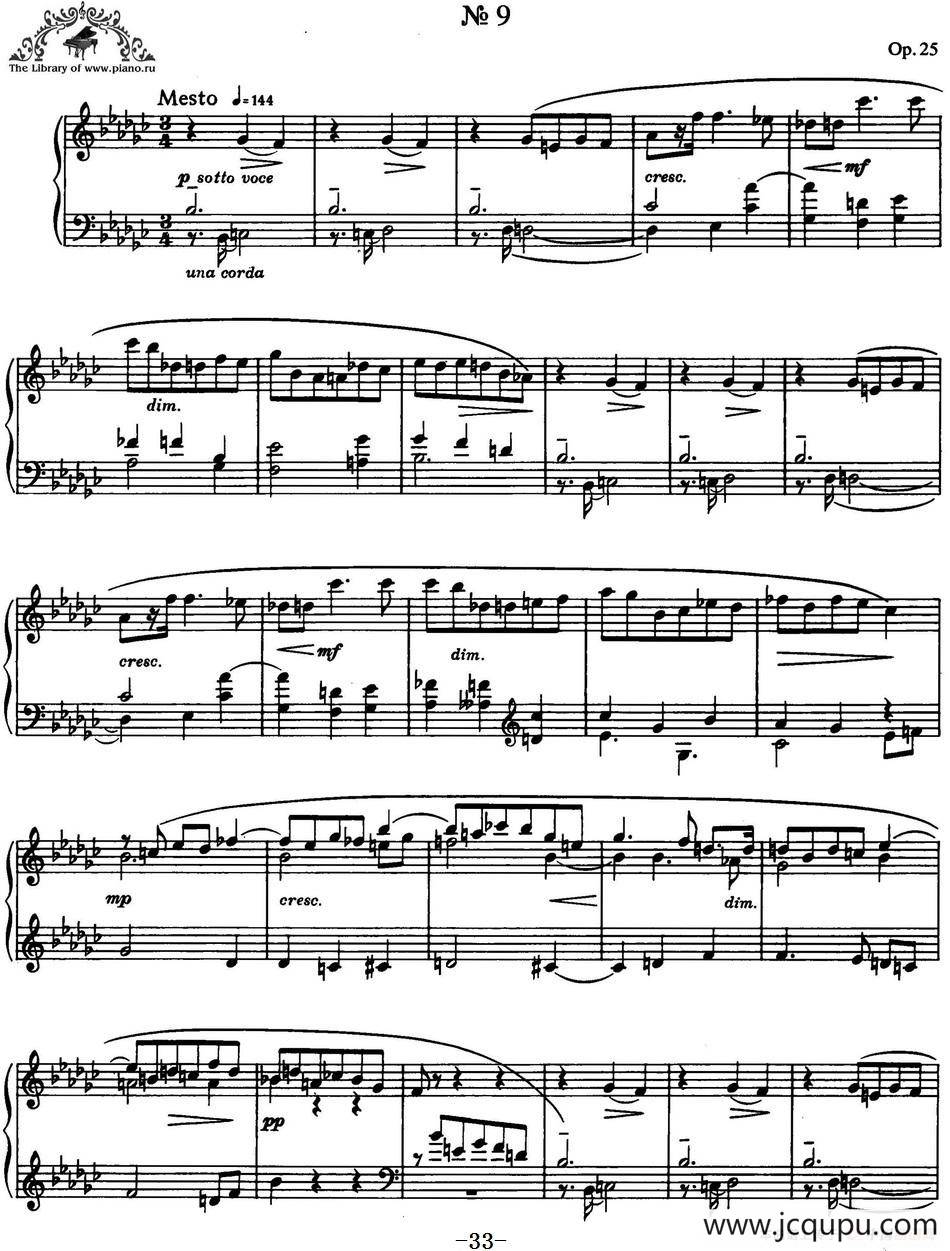 9首玛祖卡舞曲 Op.25（No.9）简谱