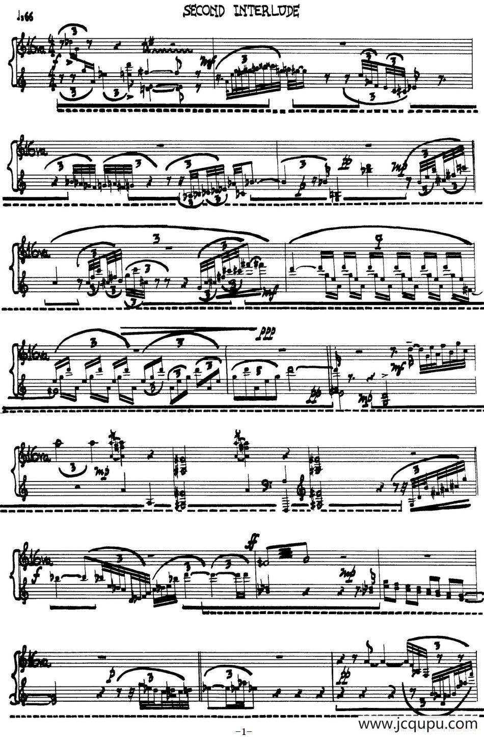 为加料钢琴而作的奏鸣曲与间奏曲（SECOND INTERLUDE）简谱