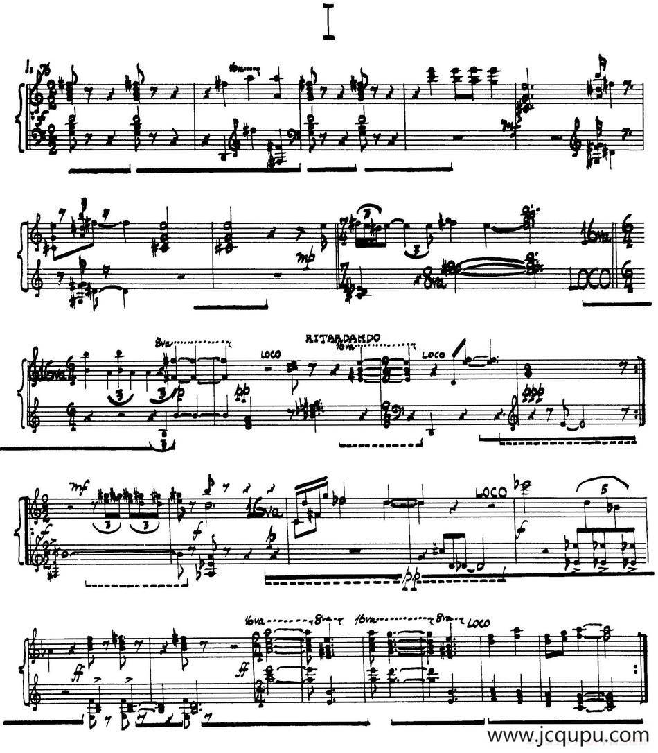 为加料钢琴而作的奏鸣曲与间奏曲（1）简谱