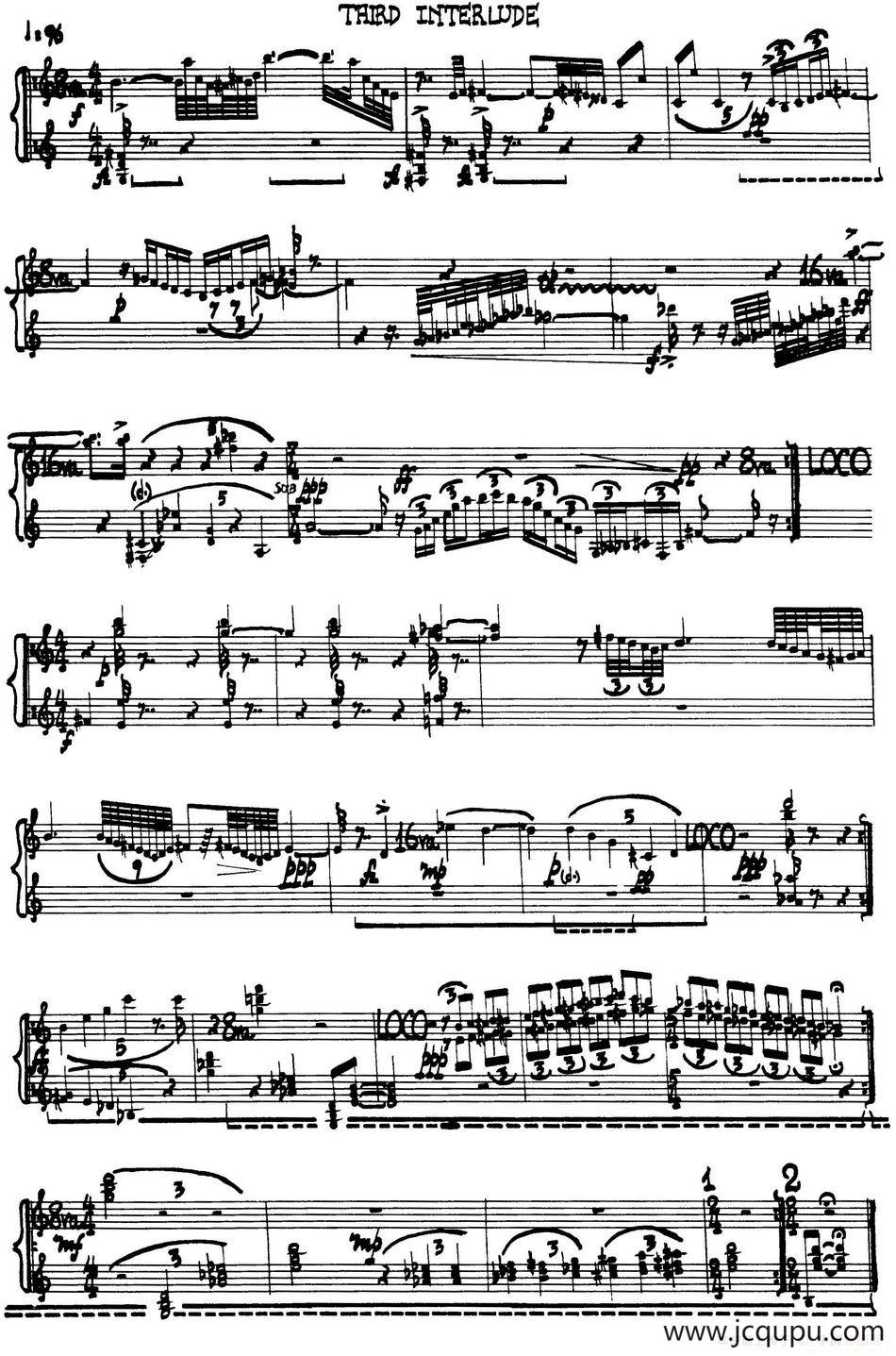 为加料钢琴而作的奏鸣曲与间奏曲（THIRD INTERLUDE）简谱