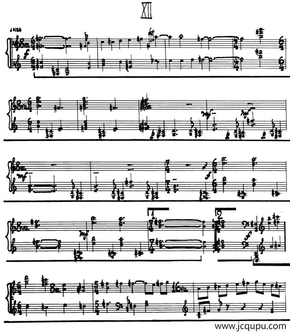 为加料钢琴而作的奏鸣曲与间奏曲（12）简谱