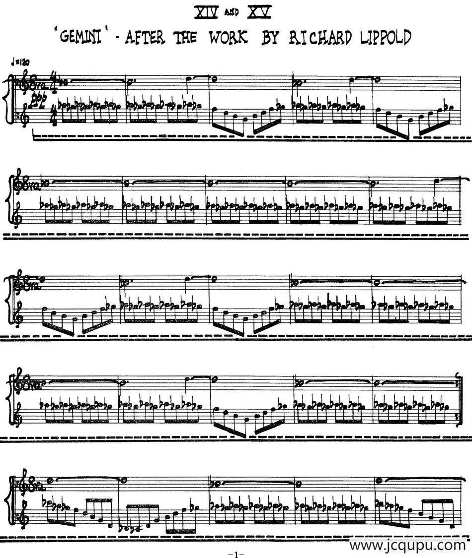 为加料钢琴而作的奏鸣曲与间奏曲（14、15）简谱