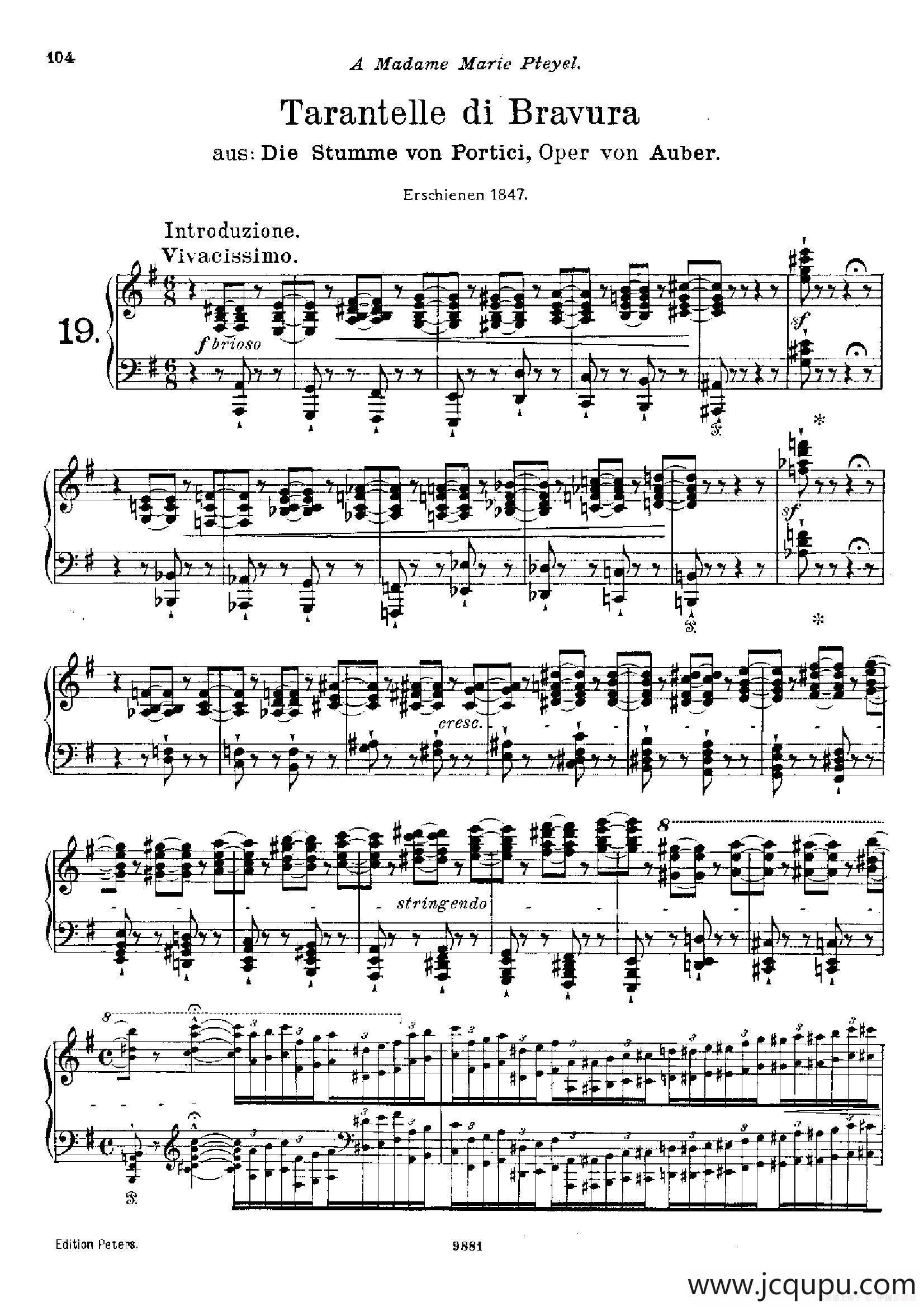 Tarantelle De Bravour简谱