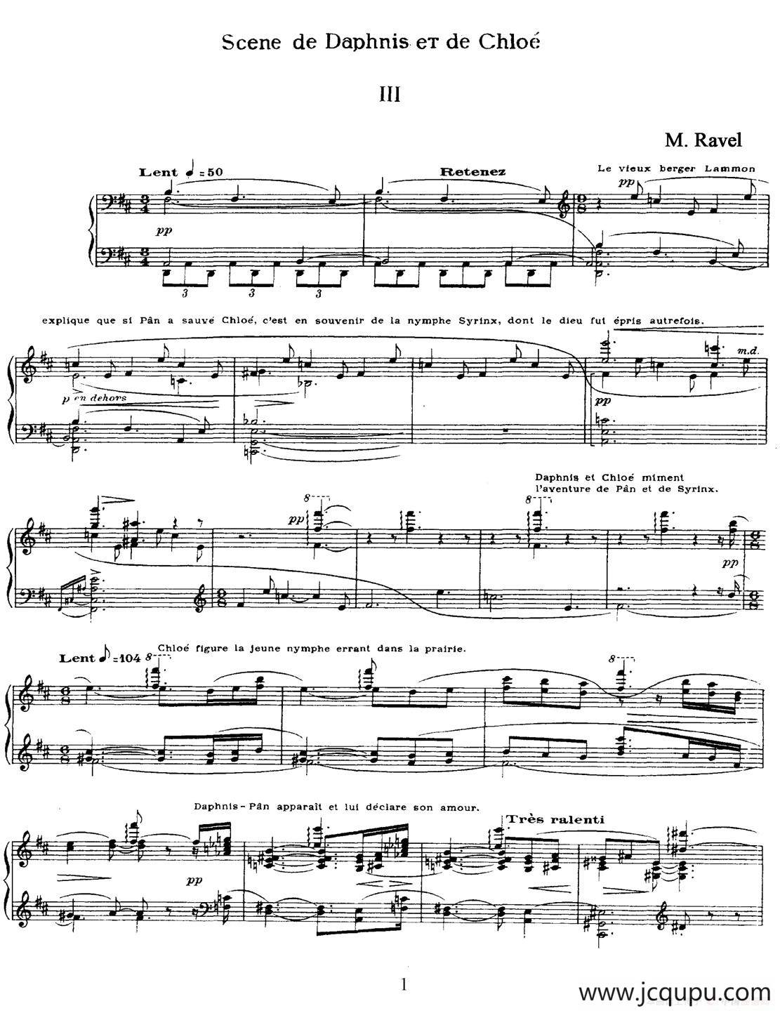 Daphnis et Chloe（达夫尼斯与赫洛亚）（Ⅲ）简谱