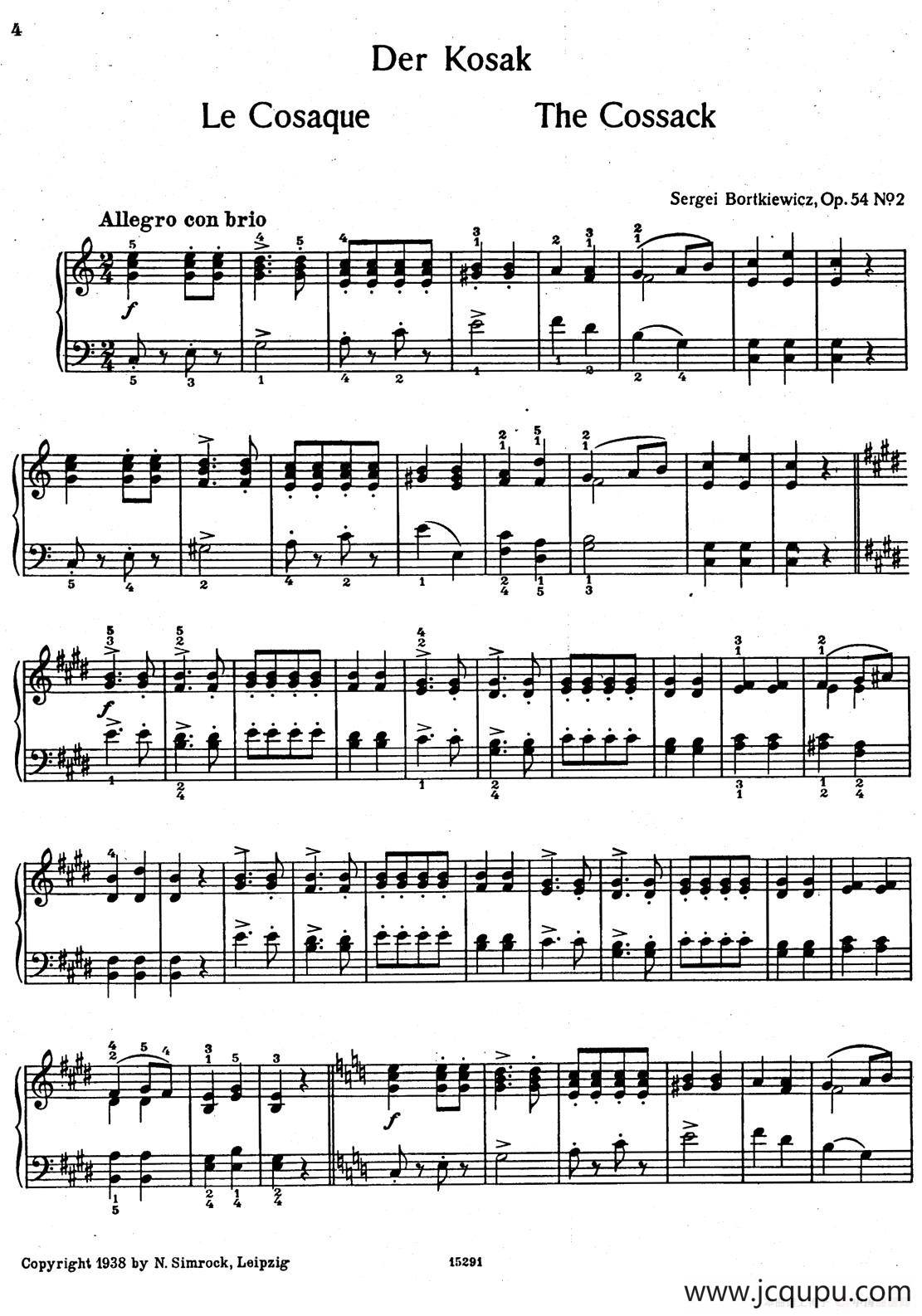 9首简易小品“玩偶” （9 Easy Pieces Op.54）（2）简谱