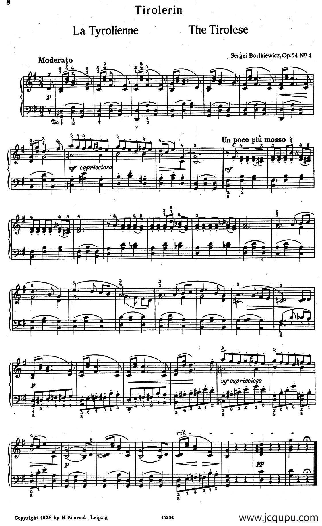 9首简易小品“玩偶” （9 Easy Pieces Op.54）（4）简谱