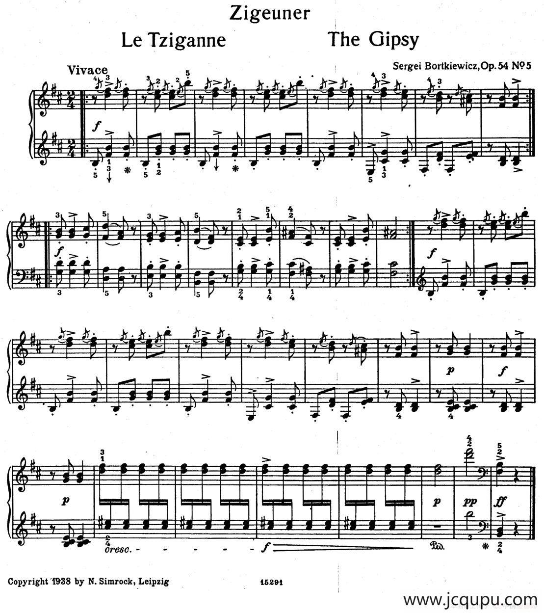 9首简易小品“玩偶” （9 Easy Pieces Op.54）（5）简谱