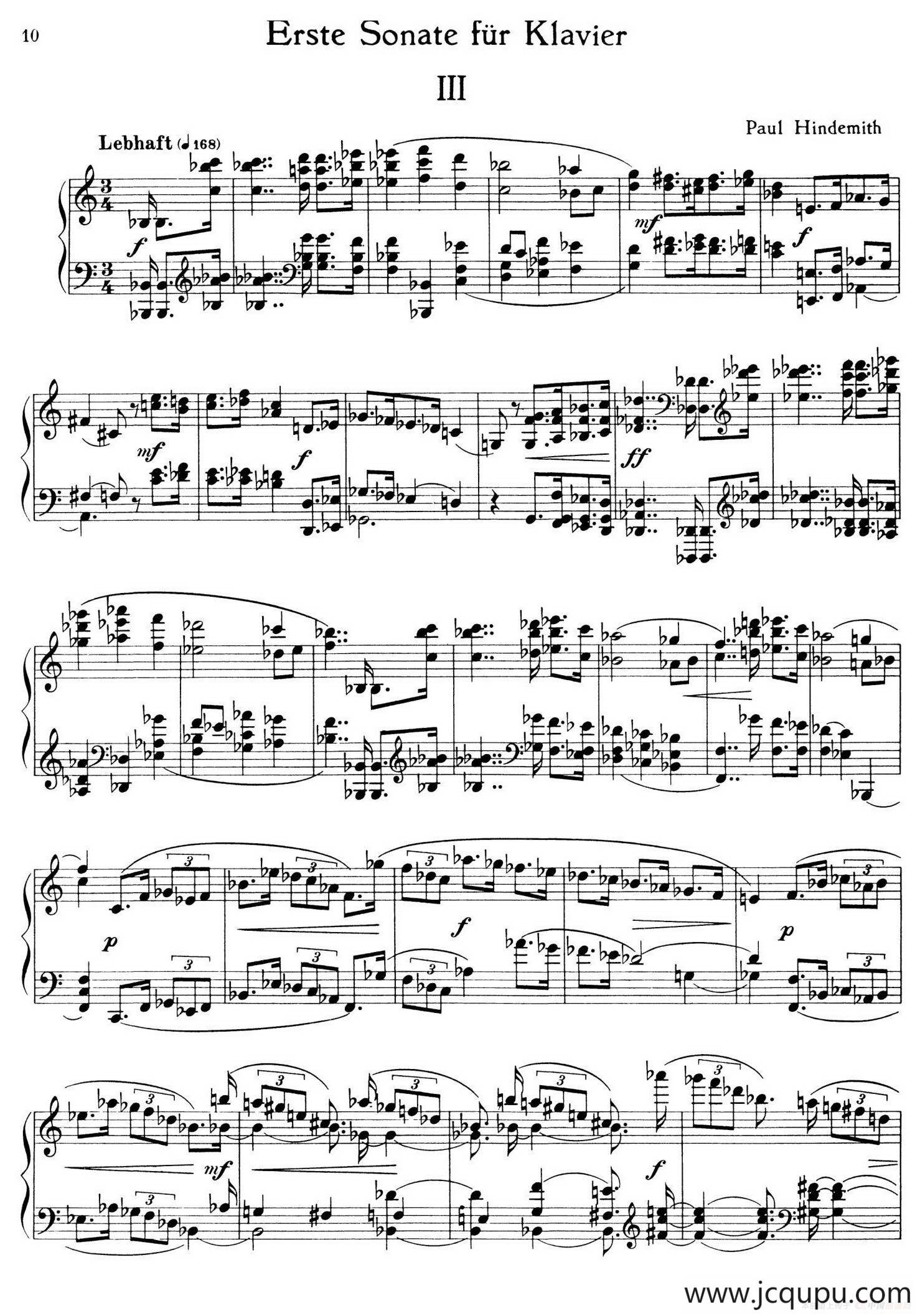 Piano Sonata No.1（第一钢琴奏鸣曲·Ⅲ）简谱