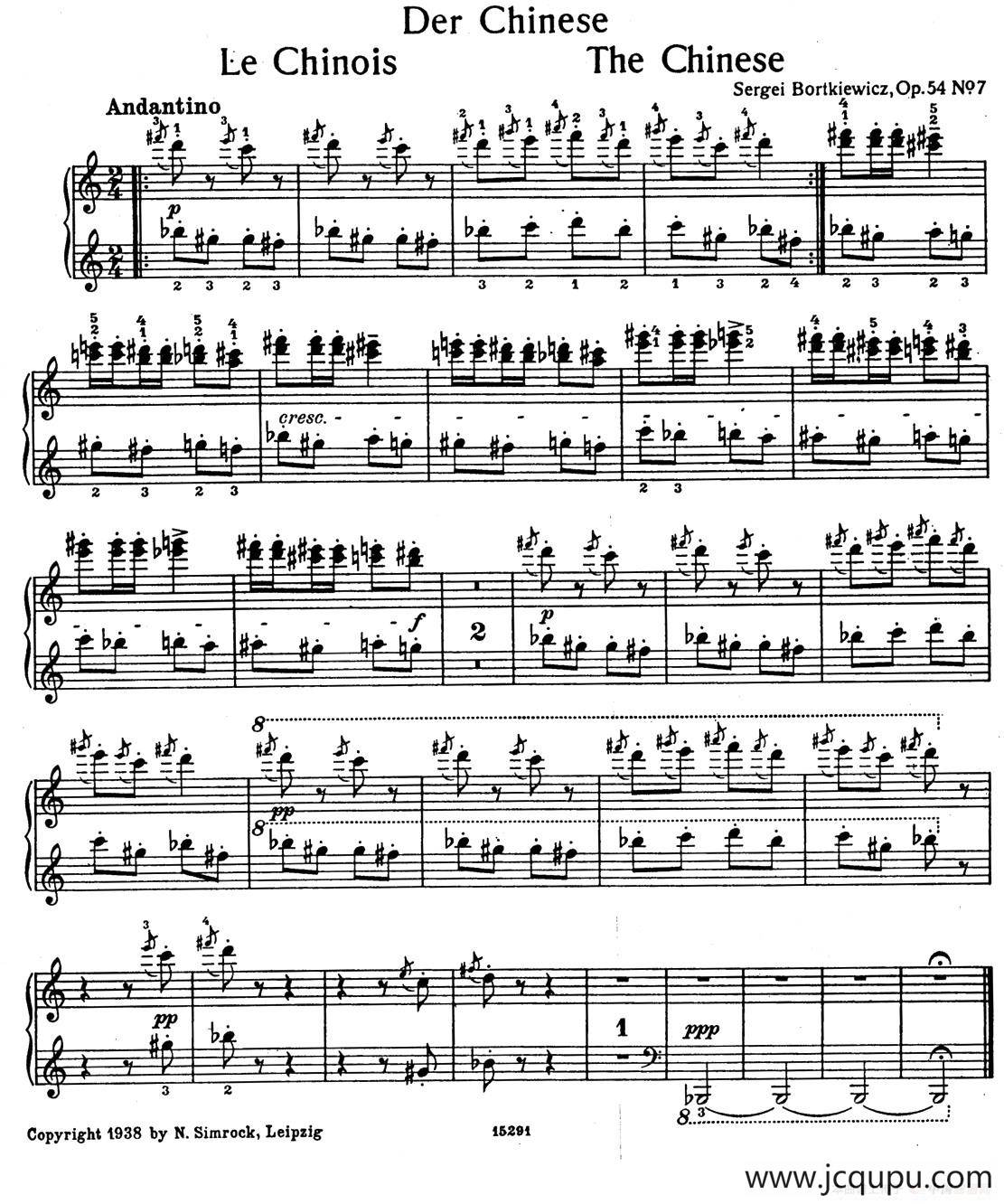 9首简易小品“玩偶” （9 Easy Pieces Op.54）（7）简谱