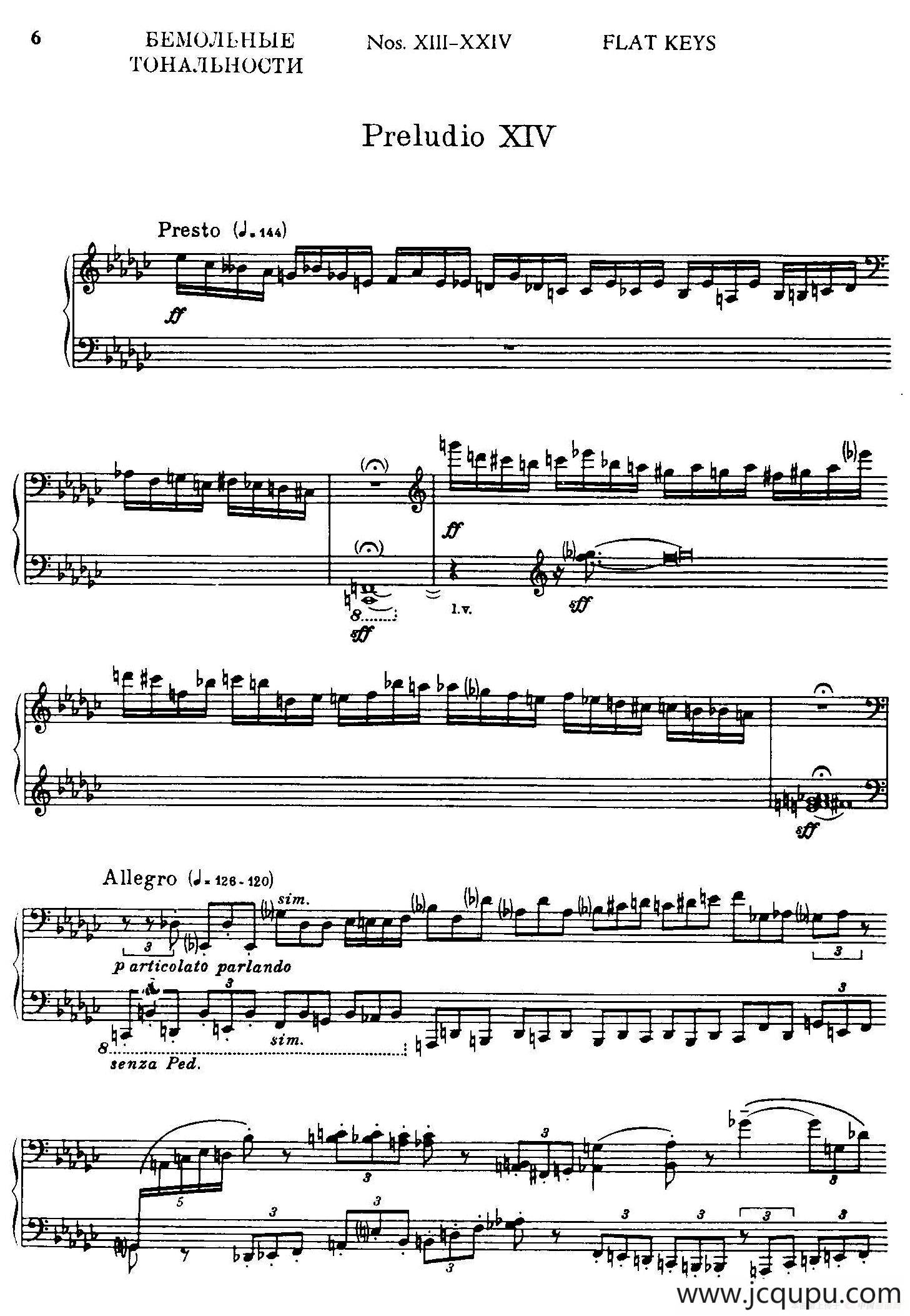 24 Preludes and Fugues Part.2 Op.45（24首前奏曲与赋格·第二部分·14）简谱