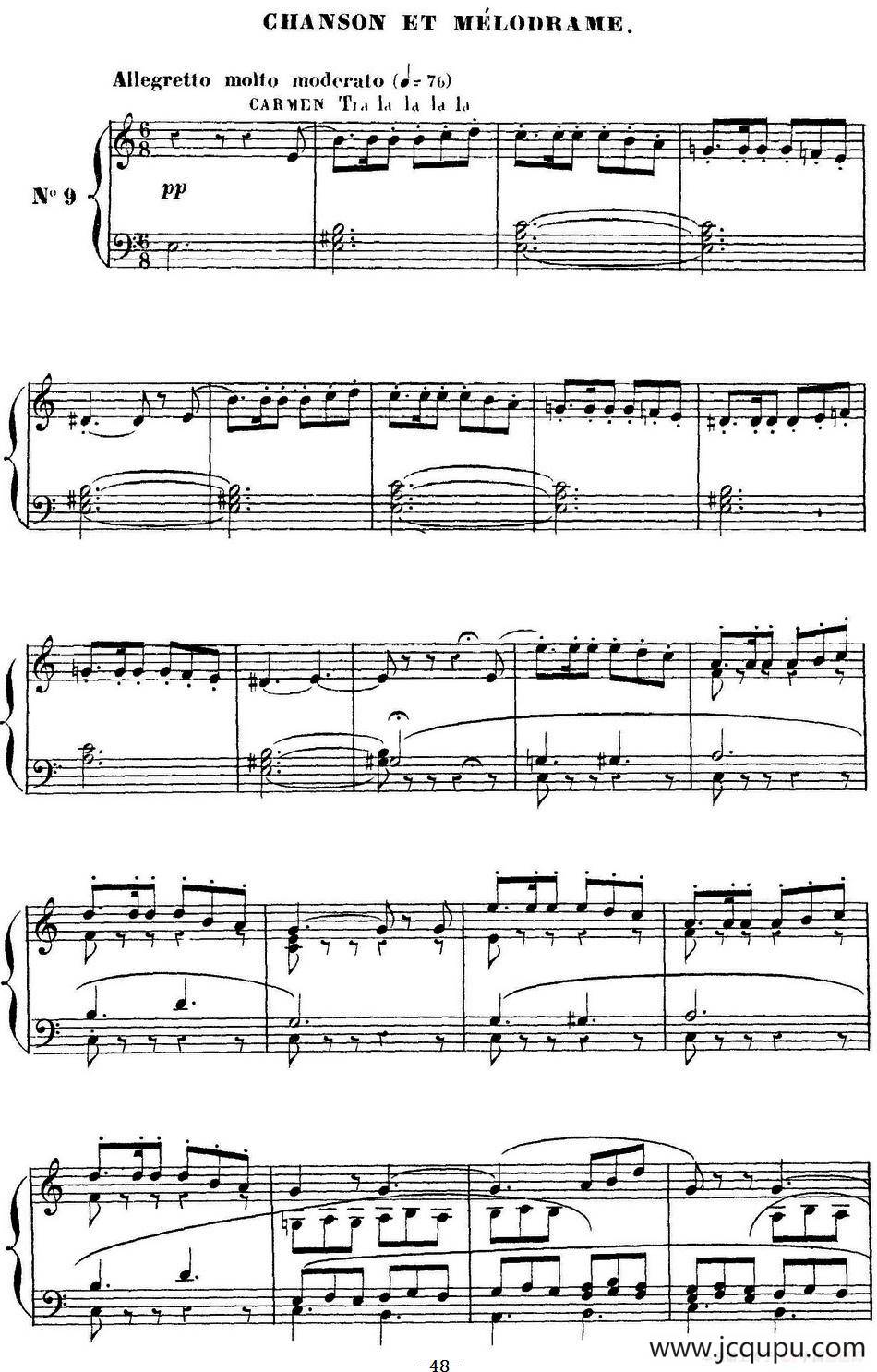 Carmen for Solo Piano（卡门全剧钢琴独奏版）（No.9）简谱