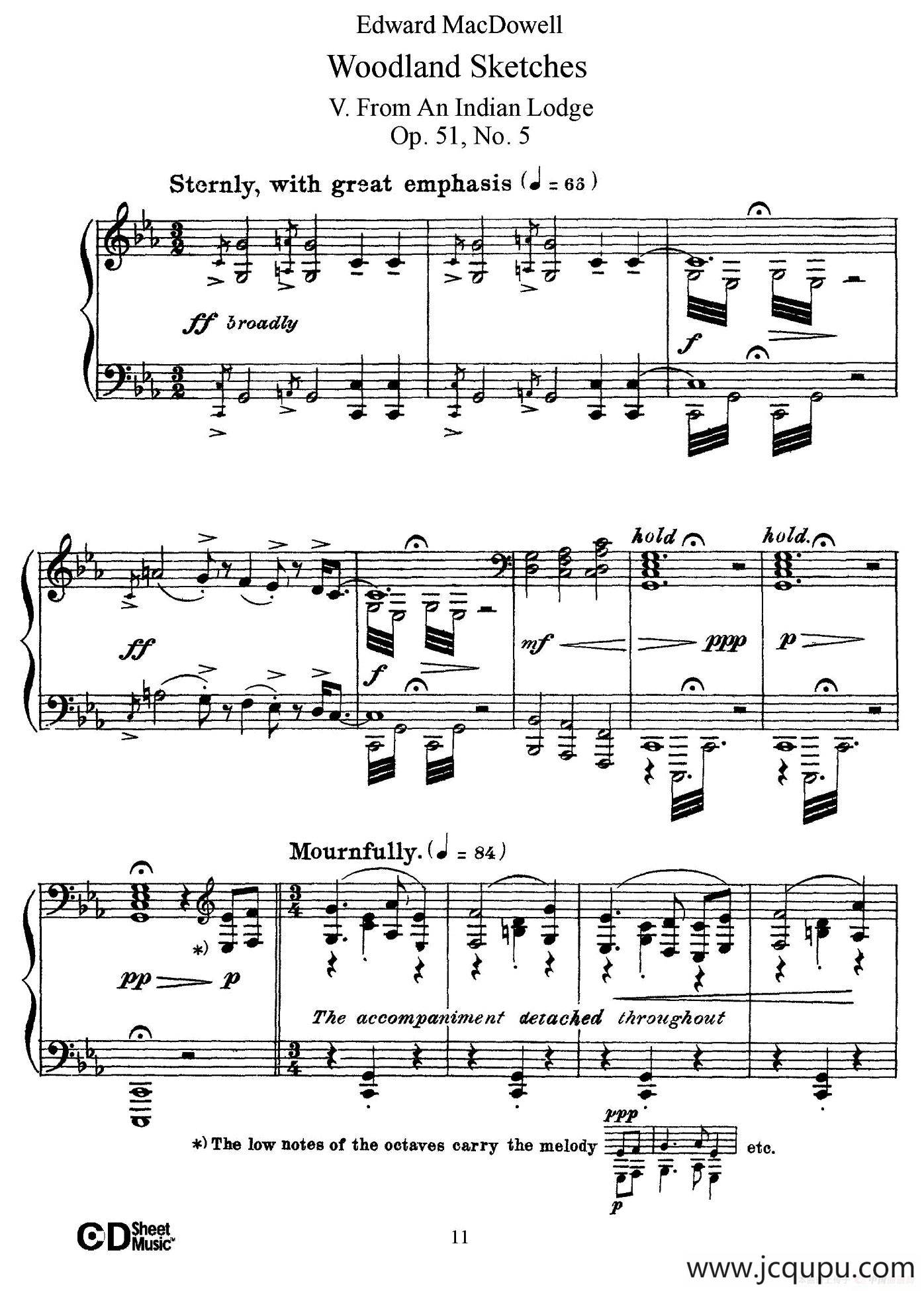 Woodland Sketches Op.51（森林素描·5）简谱