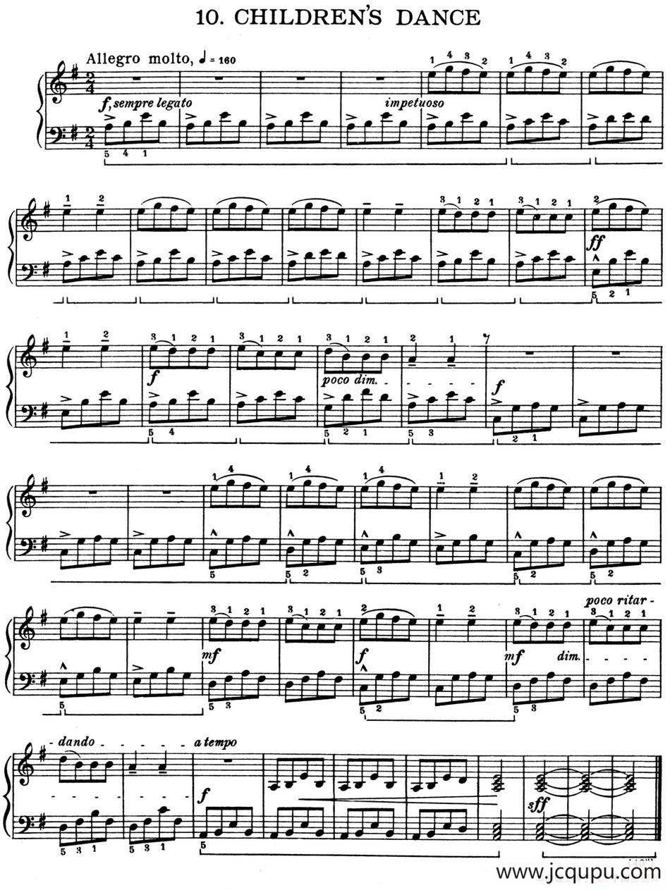 For Children Sz.42（献给孩子们·10）简谱