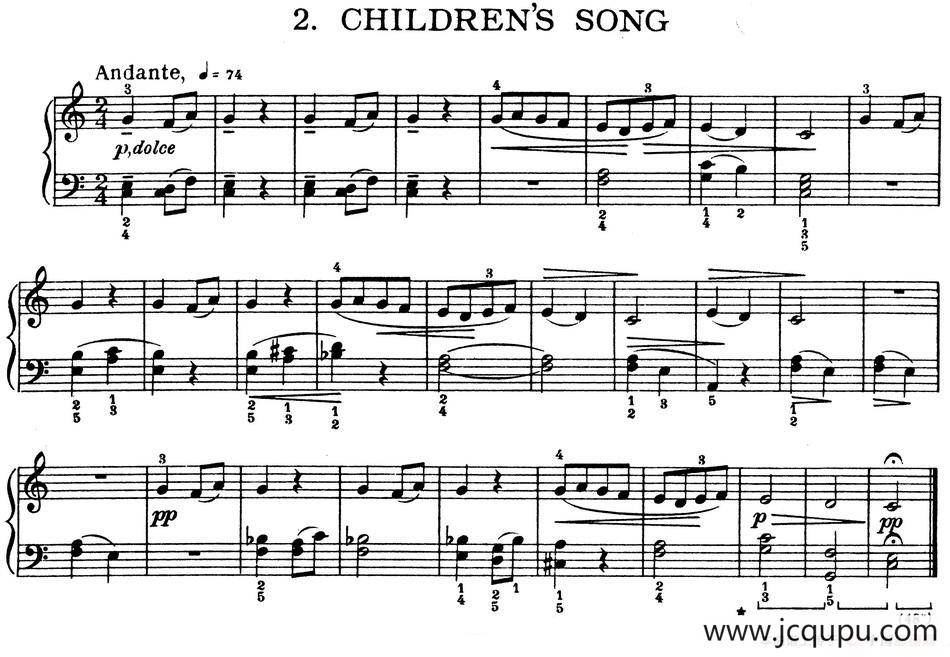 For Children Sz.42（献给孩子们·2）简谱