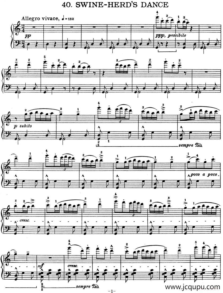 For Children Sz.42（献给孩子们·40）简谱