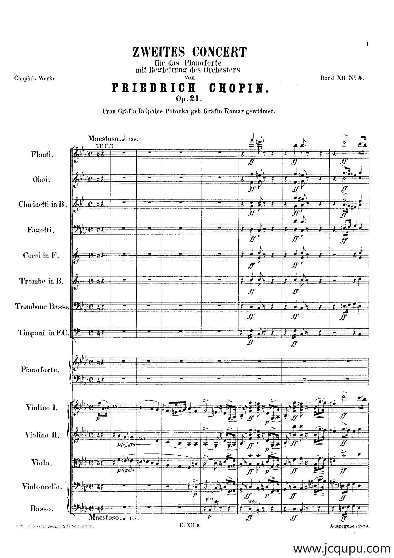 Piano Concerto No.2 in f Minor Op.21（f小调第二钢琴协奏曲·总谱）简谱