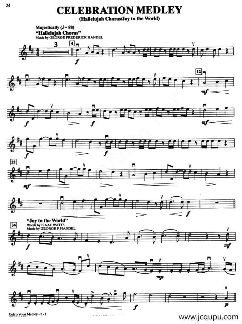 CELEBRATION MEDLEY（小提琴分谱）简谱